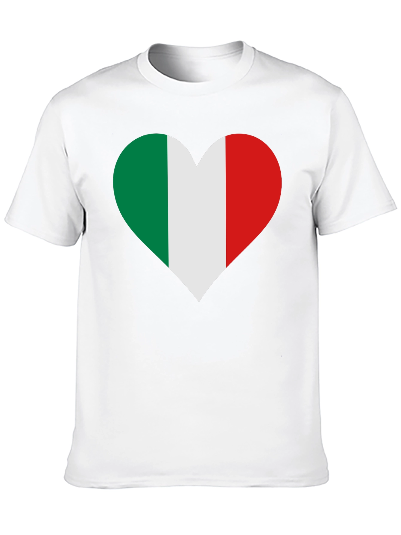 Italian Flag Heart Black T-Shirt
