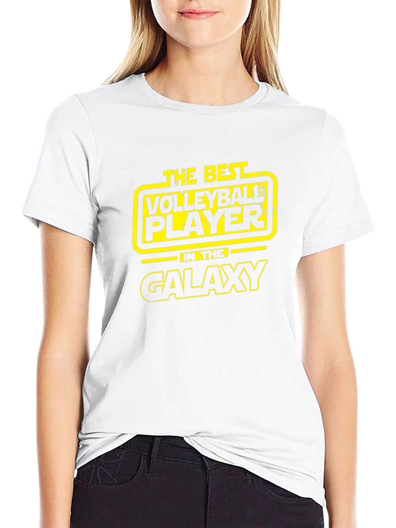 Volleyball Player Galaxy Black T-Shirt