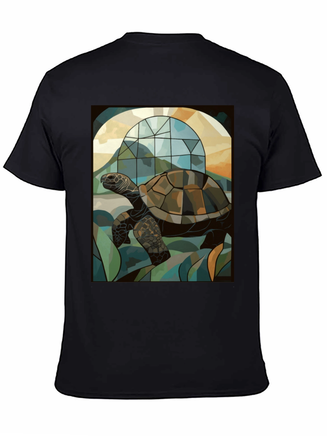 Turtle Stained Glass Graphic Tee - Unique Art Design