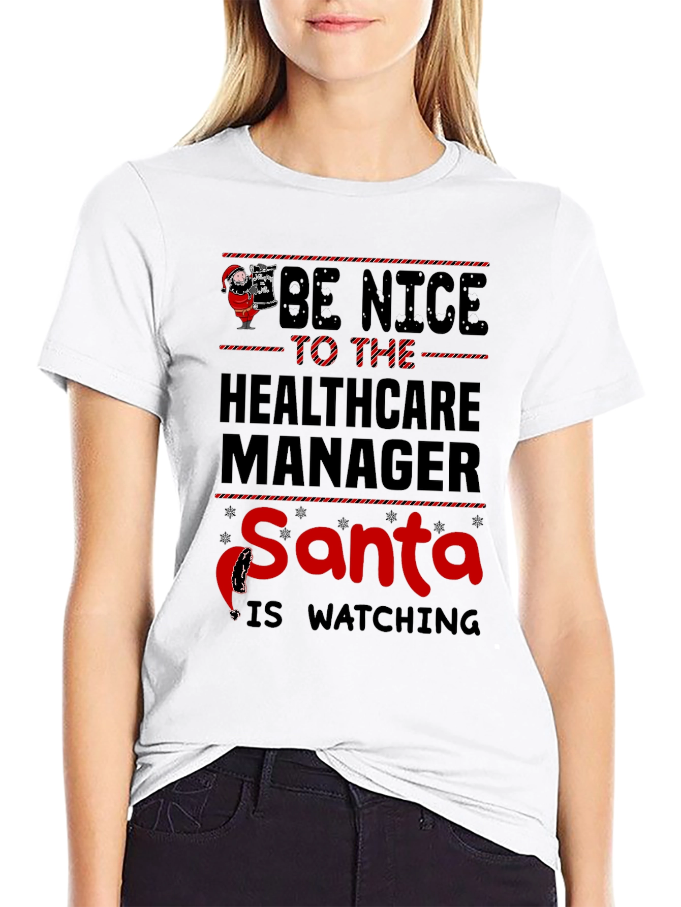 Healthcare Manager Santa Watching T-Shirt
