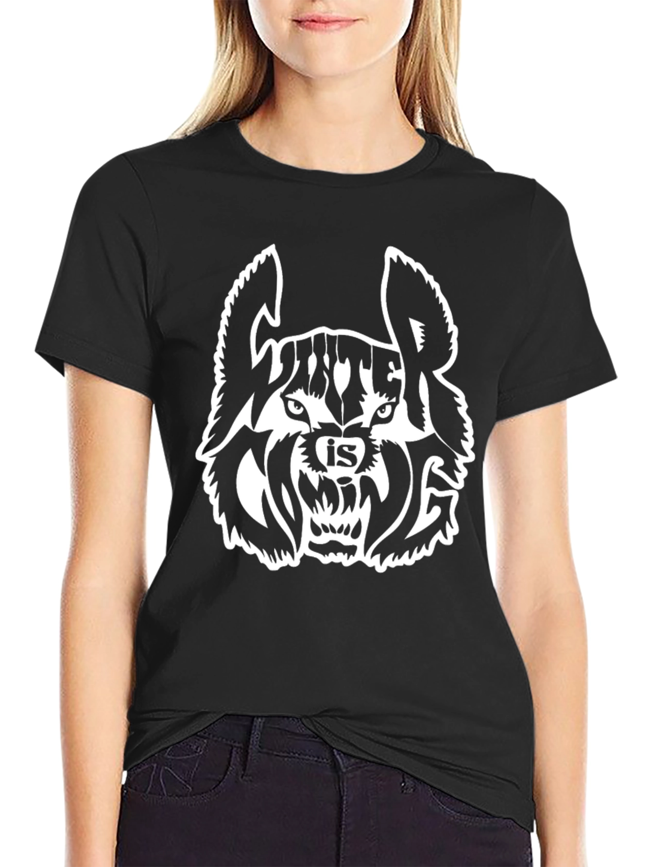 Winter is Mine Black T-Shirt - Wolf Graphic Tee