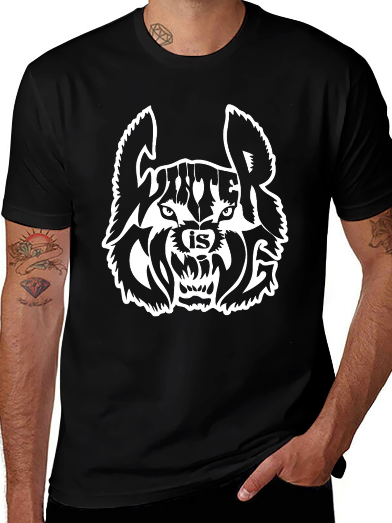 Winter is Mine Black T-Shirt - Wolf Graphic Tee