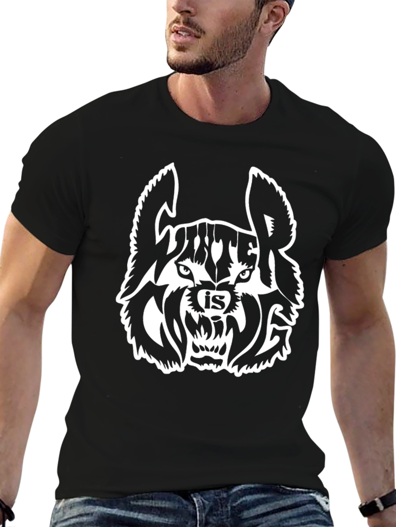 Winter is Mine Black T-Shirt - Wolf Graphic Tee