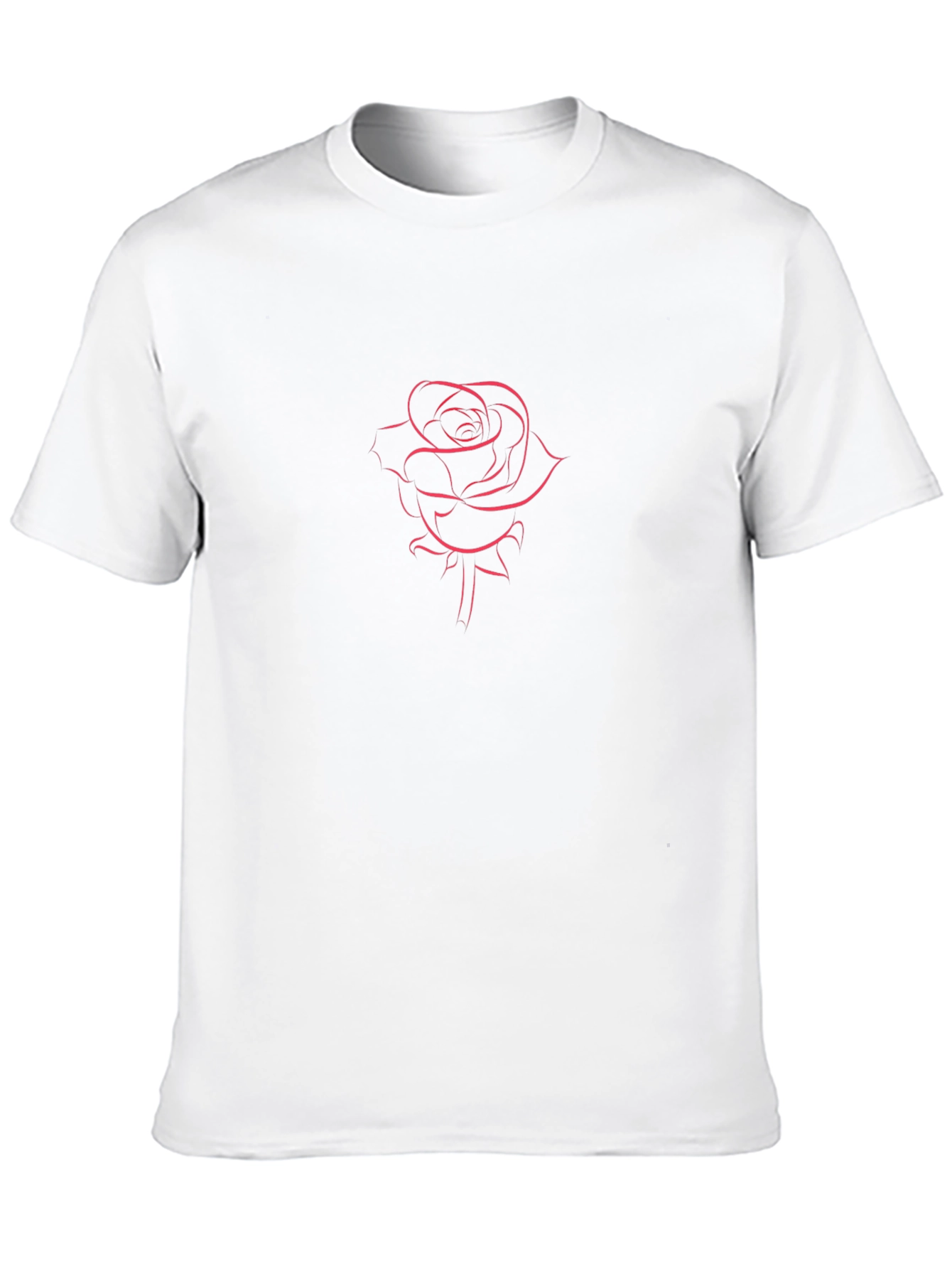 Modern Rose Graphic Black T-Shirt