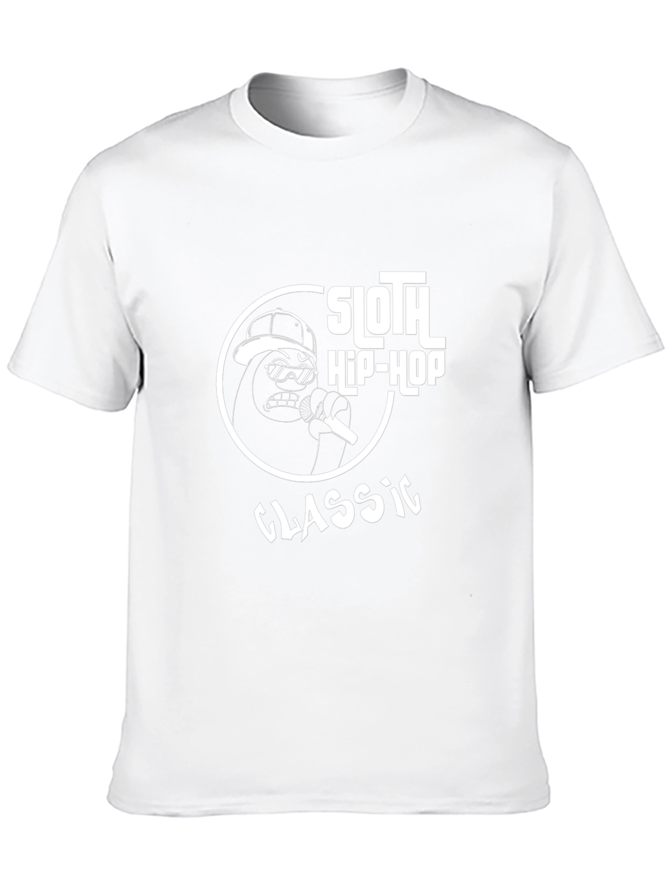 Sloth Hip-Hop Classic Graphic Tee - Black Cotton Blend