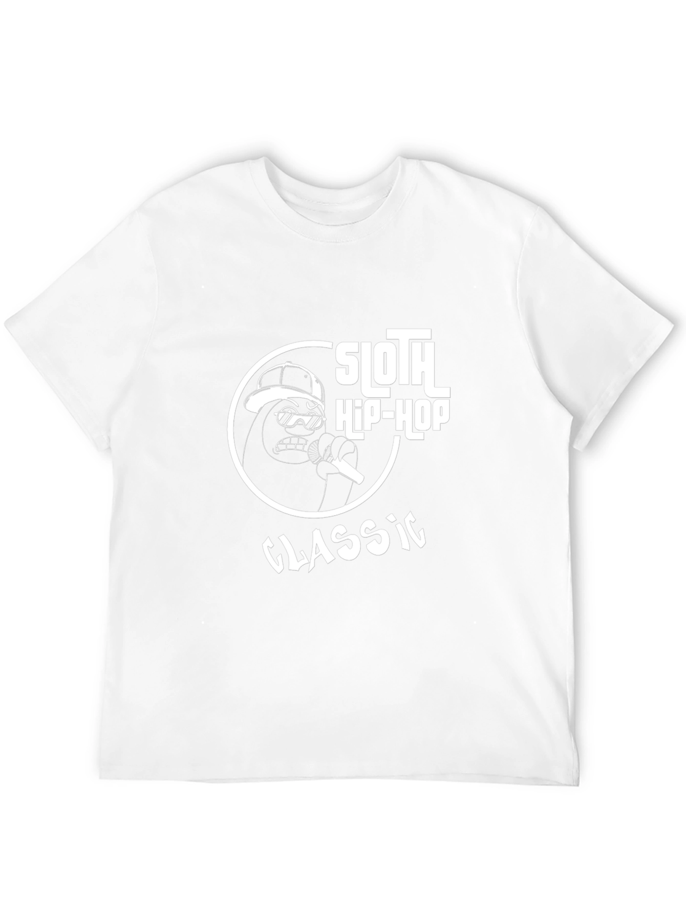 Sloth Hip-Hop Classic Graphic Tee - Black Cotton Blend