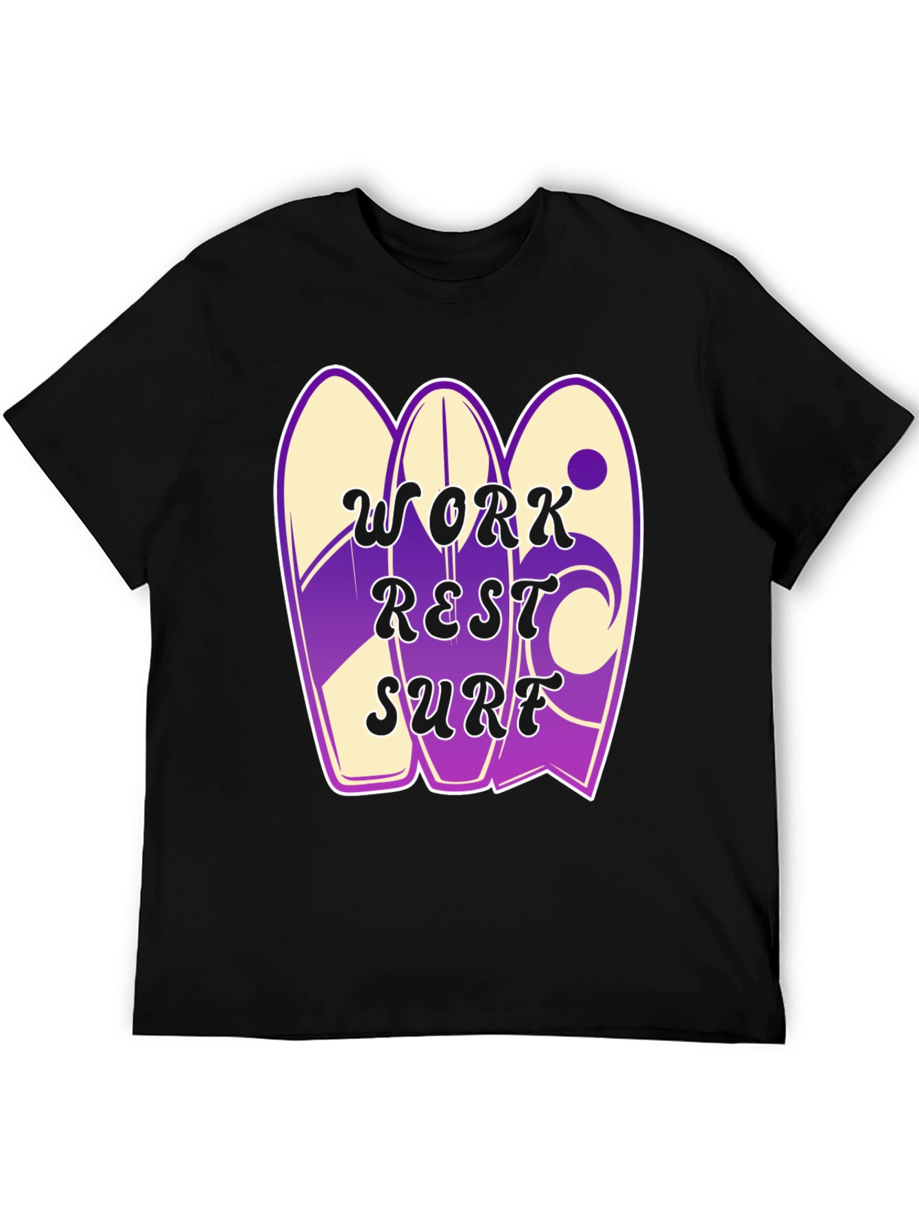Work Rest Surf Graphic Tee - Black