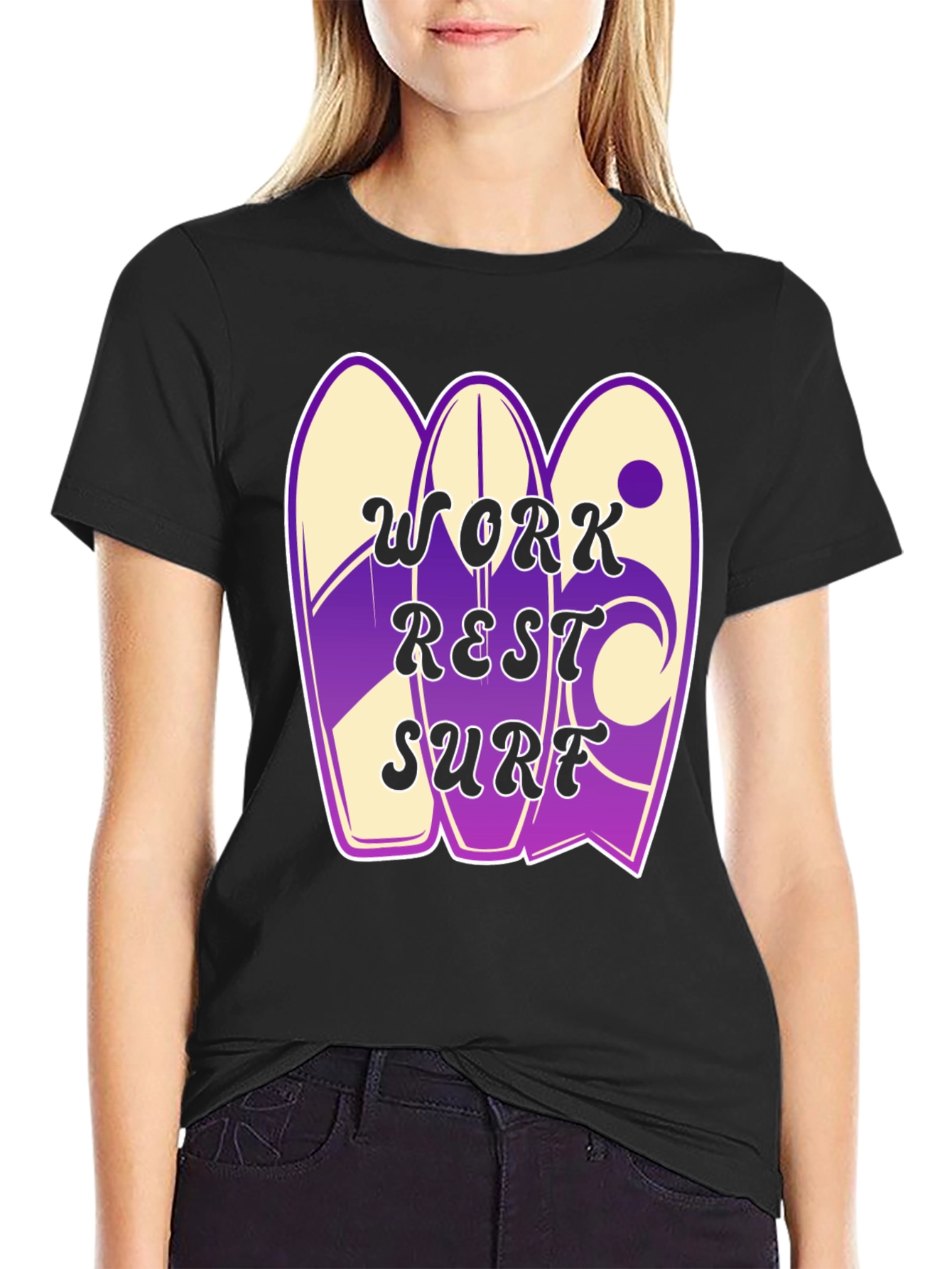 Work Rest Surf Graphic Tee - Black