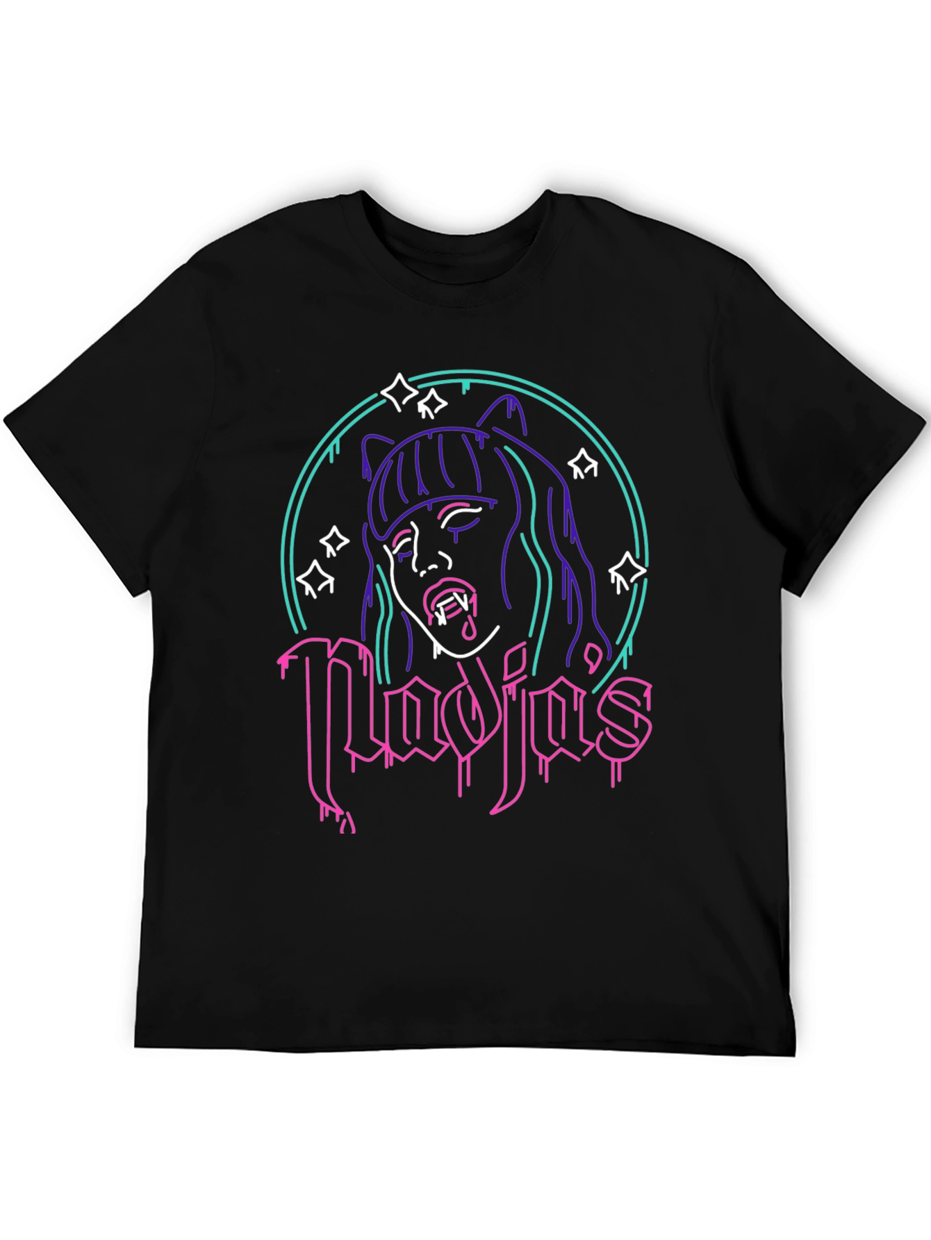 Nadja Vampire Neon Graphic T-Shirt - Black
