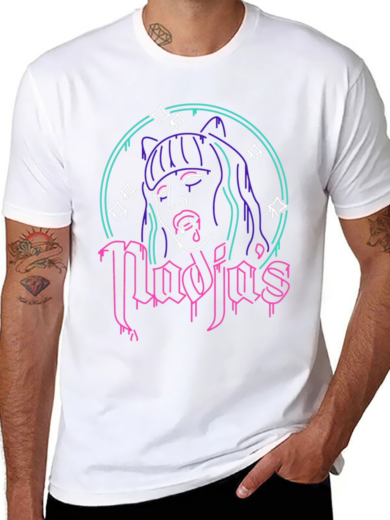 Nadja Vampire Neon Graphic T-Shirt - Black
