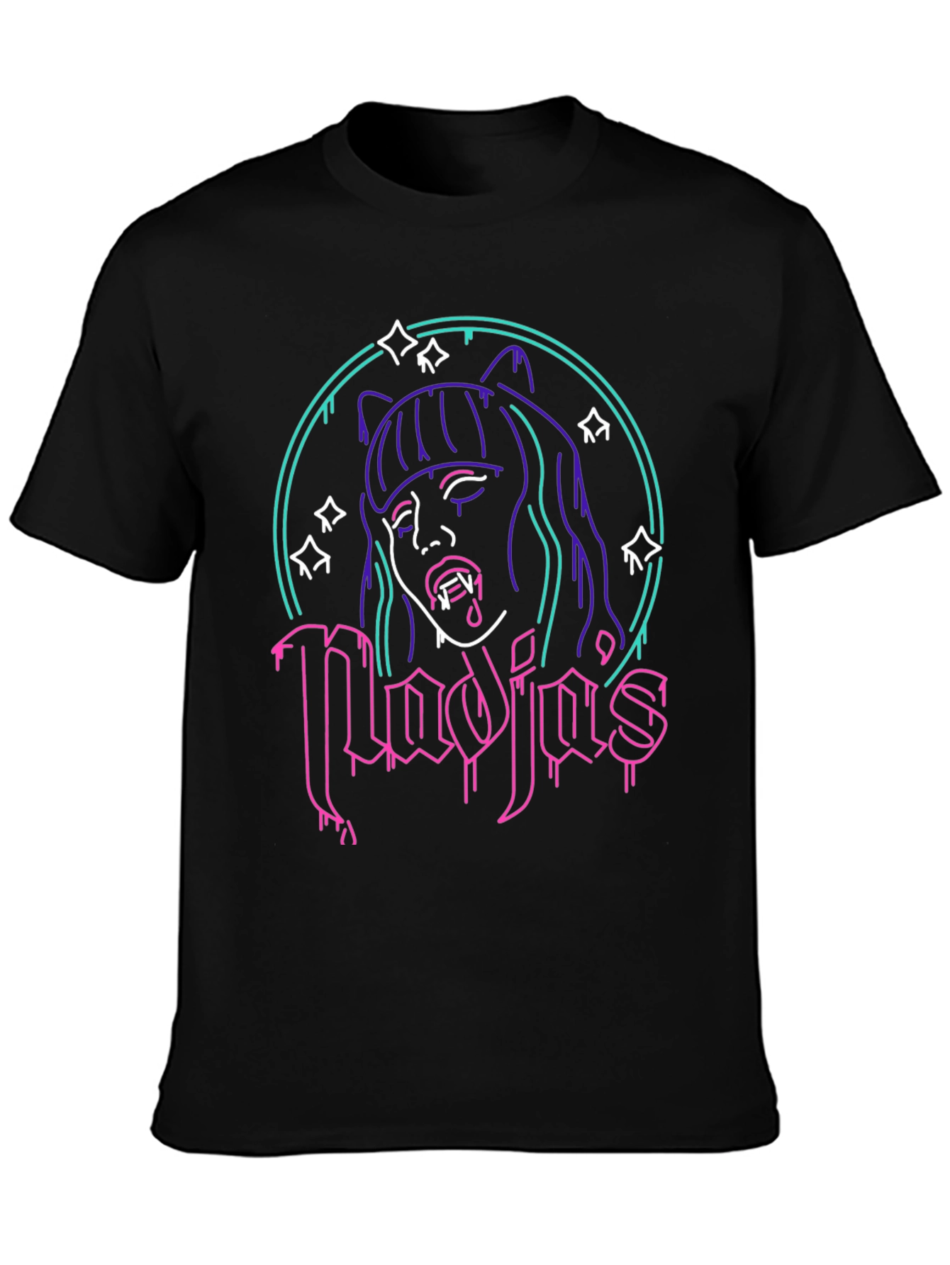 Nadja Vampire Neon Graphic T-Shirt - Black