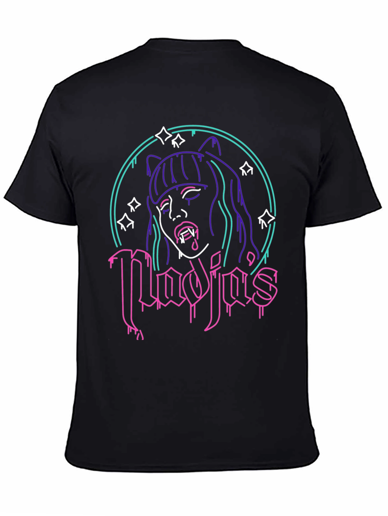 Nadja Vampire Neon Graphic T-Shirt - Black