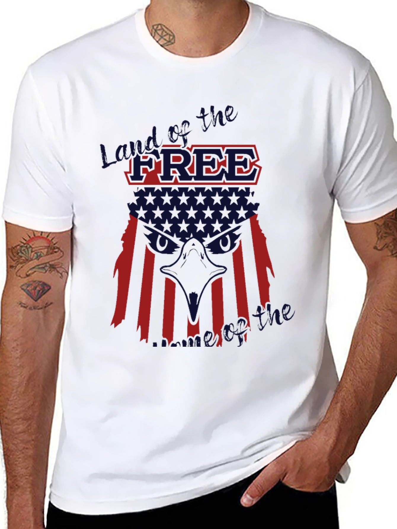 Land of the Free T-Shirt Patriotic USA Flag