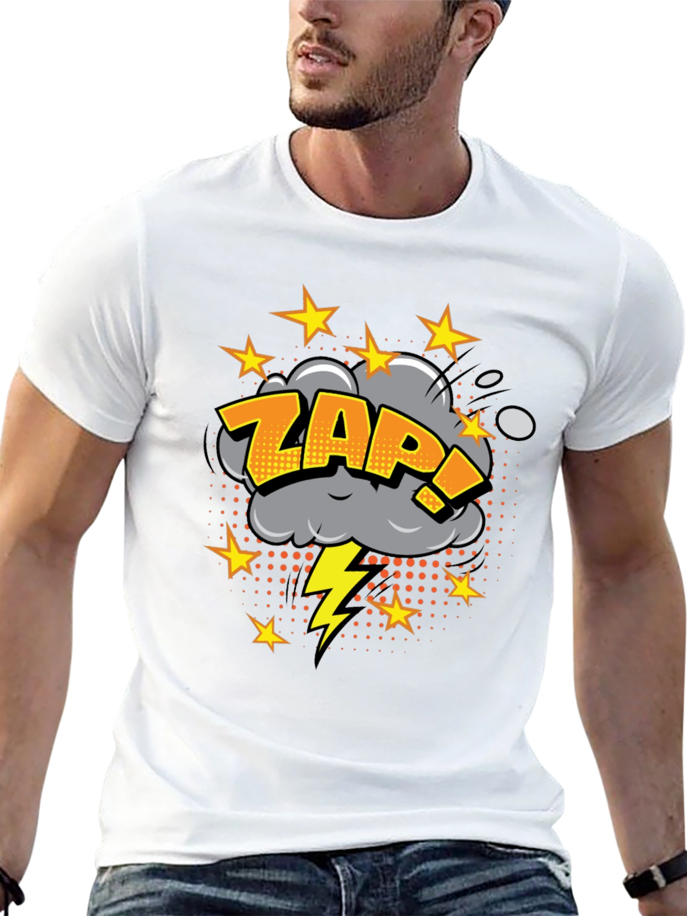 Zap! Graphic Print Black T-Shirt
