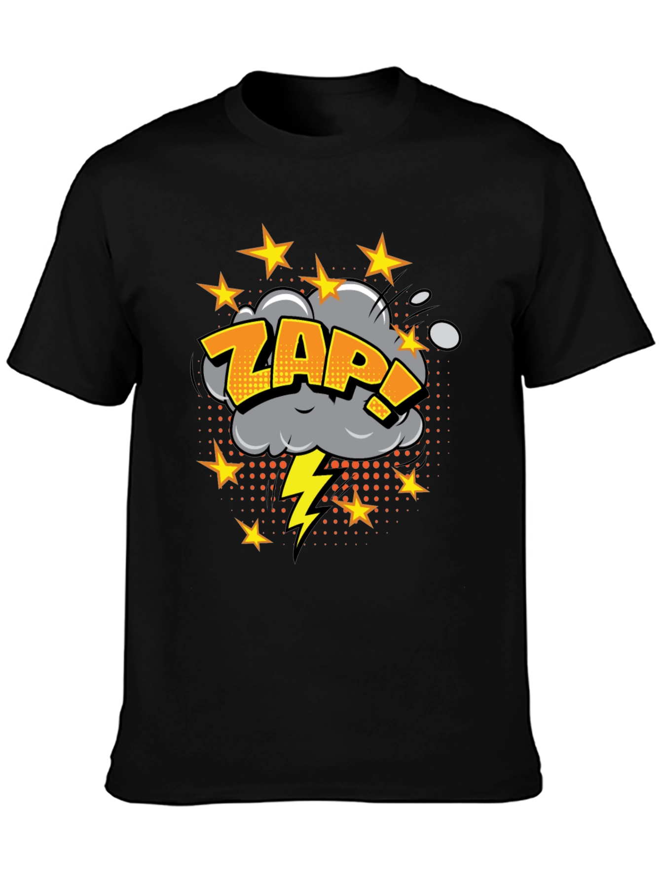 Zap! Graphic Print Black T-Shirt
