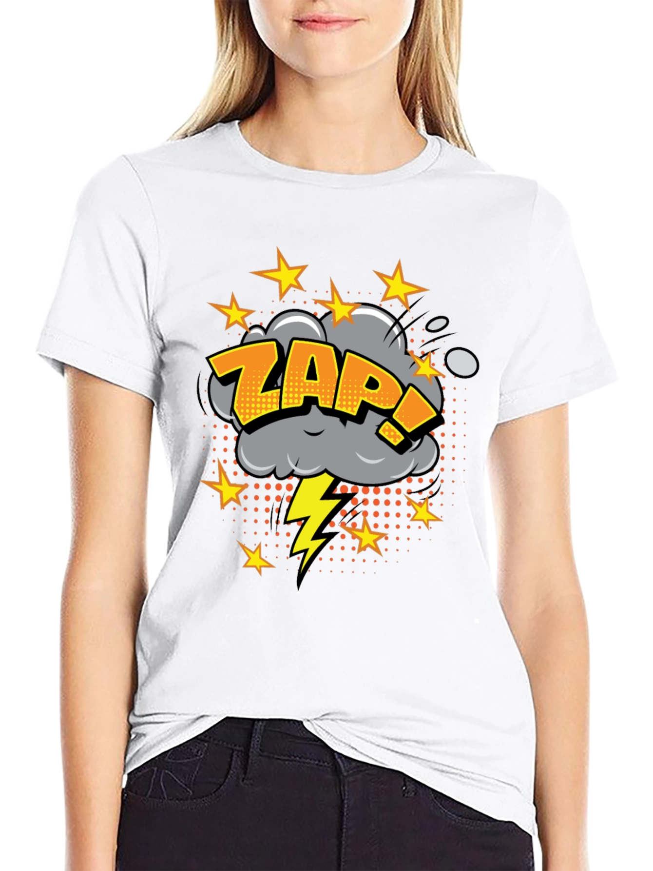 Zap! Graphic Print Black T-Shirt