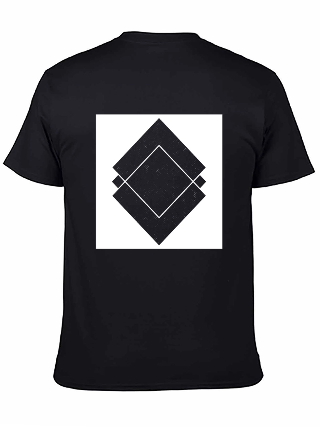 Abstract Diamond Design Black T-Shirt