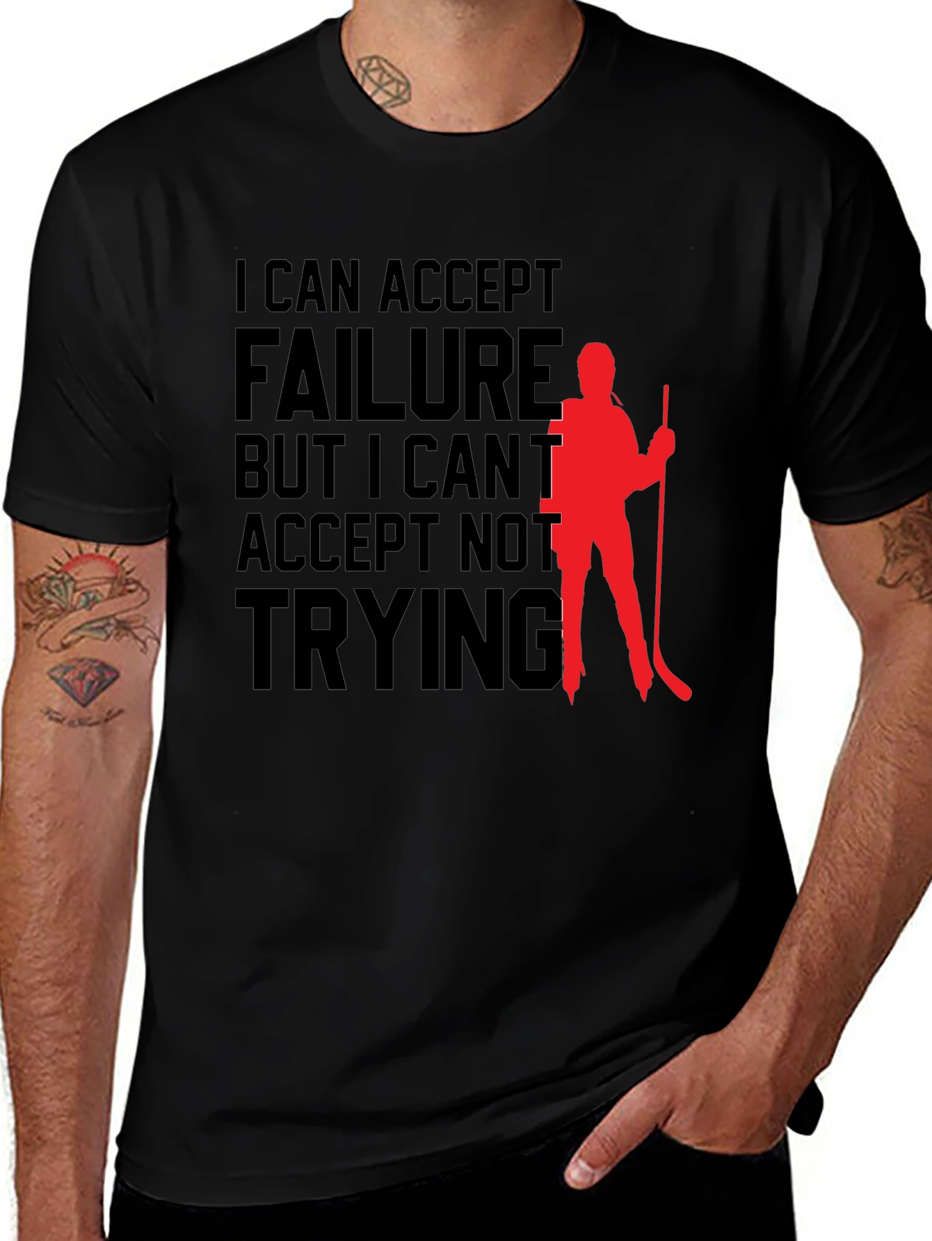 Hockey Motivation Graphic Tee - Accept Failure