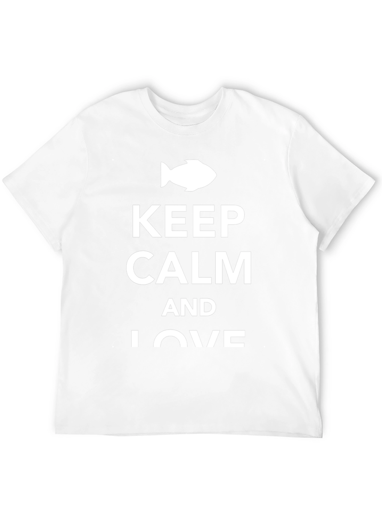 Keep Calm and Love Fish Black T-Shirt