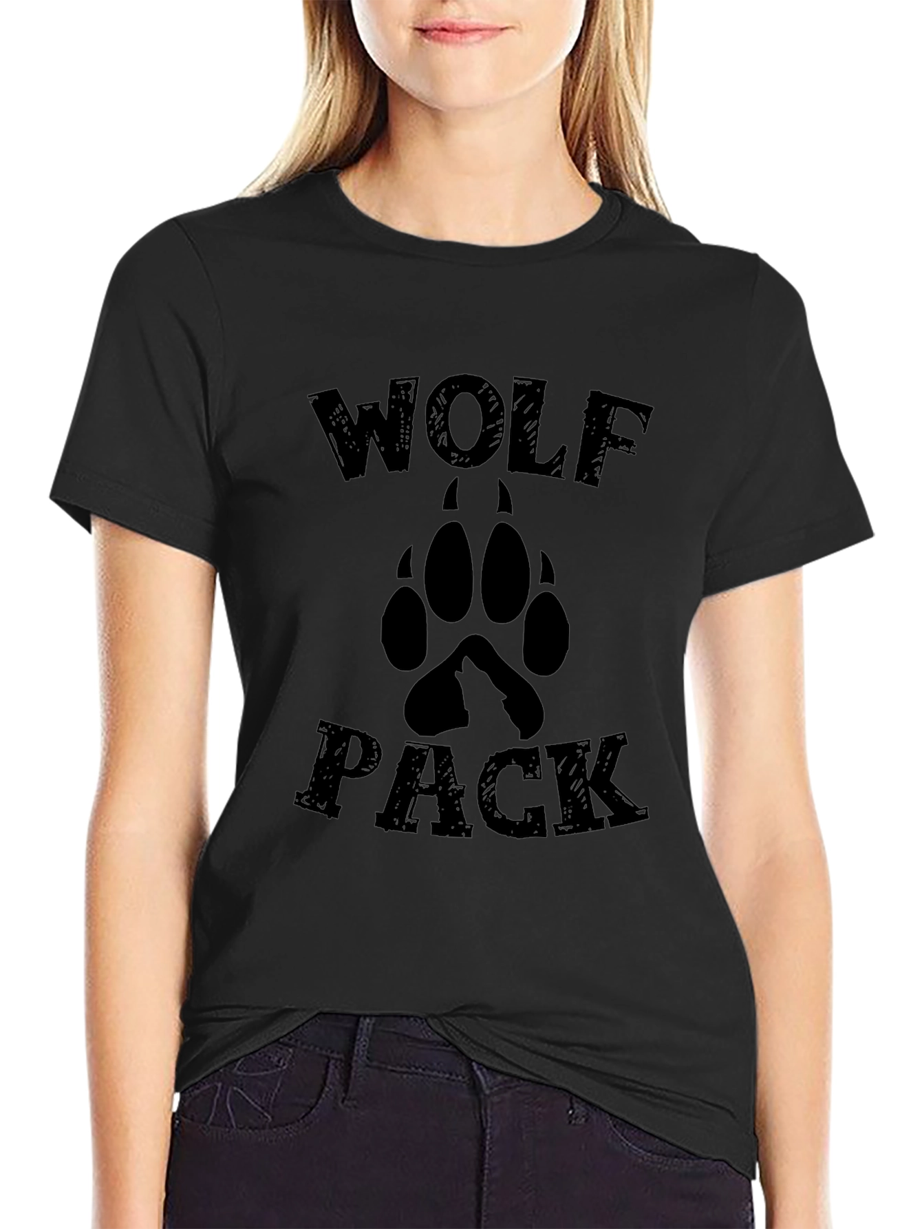 Wolf Pack Graphic Tee - Mens Black T-Shirt