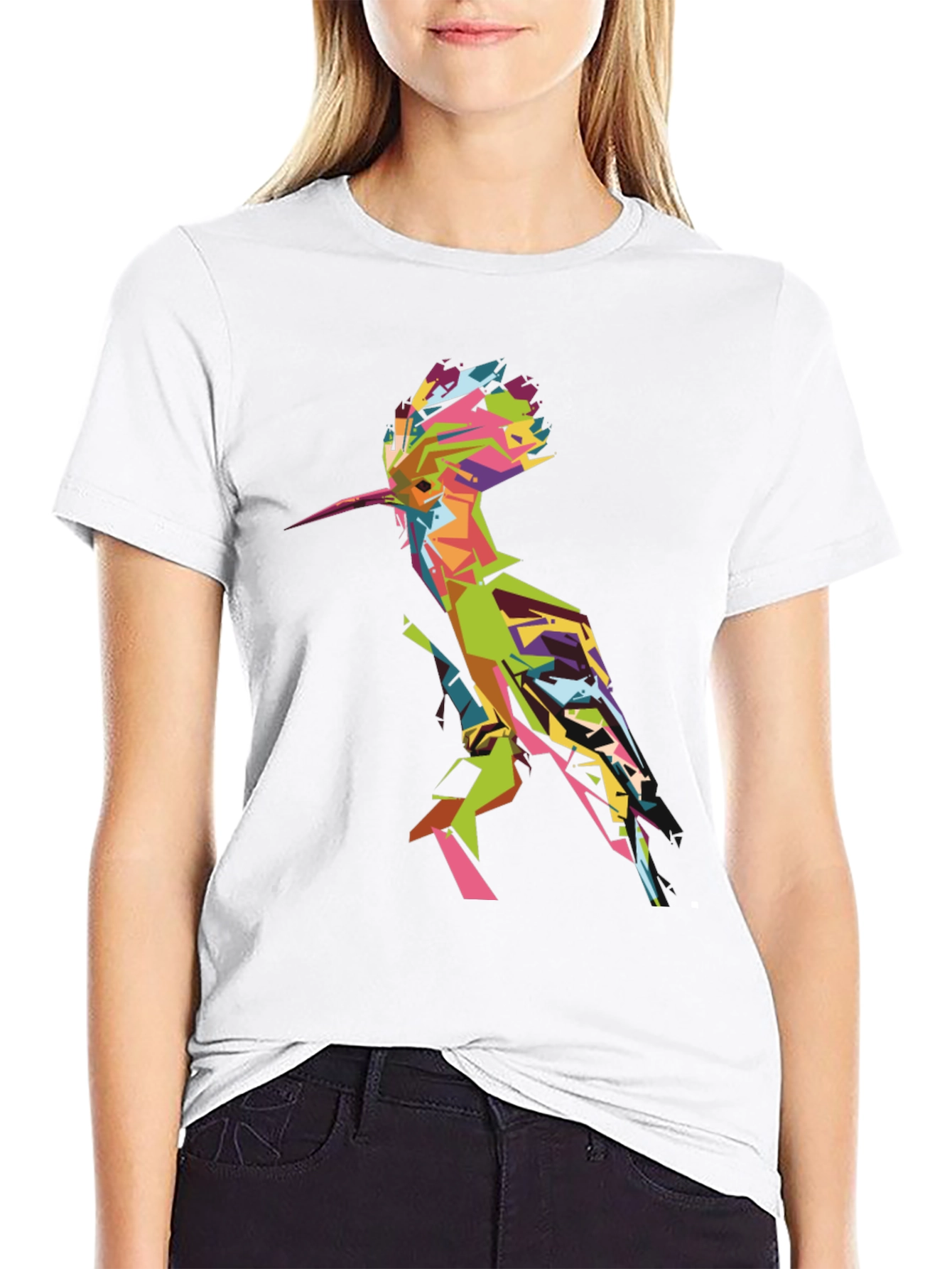 Geometric Bird Graphic Tee - Mens Black T-Shirt