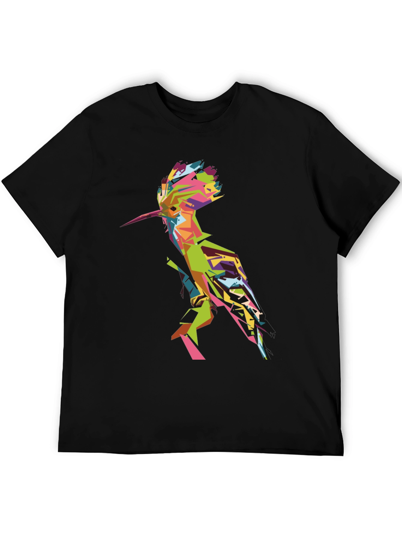 Geometric Bird Graphic Tee - Mens Black T-Shirt