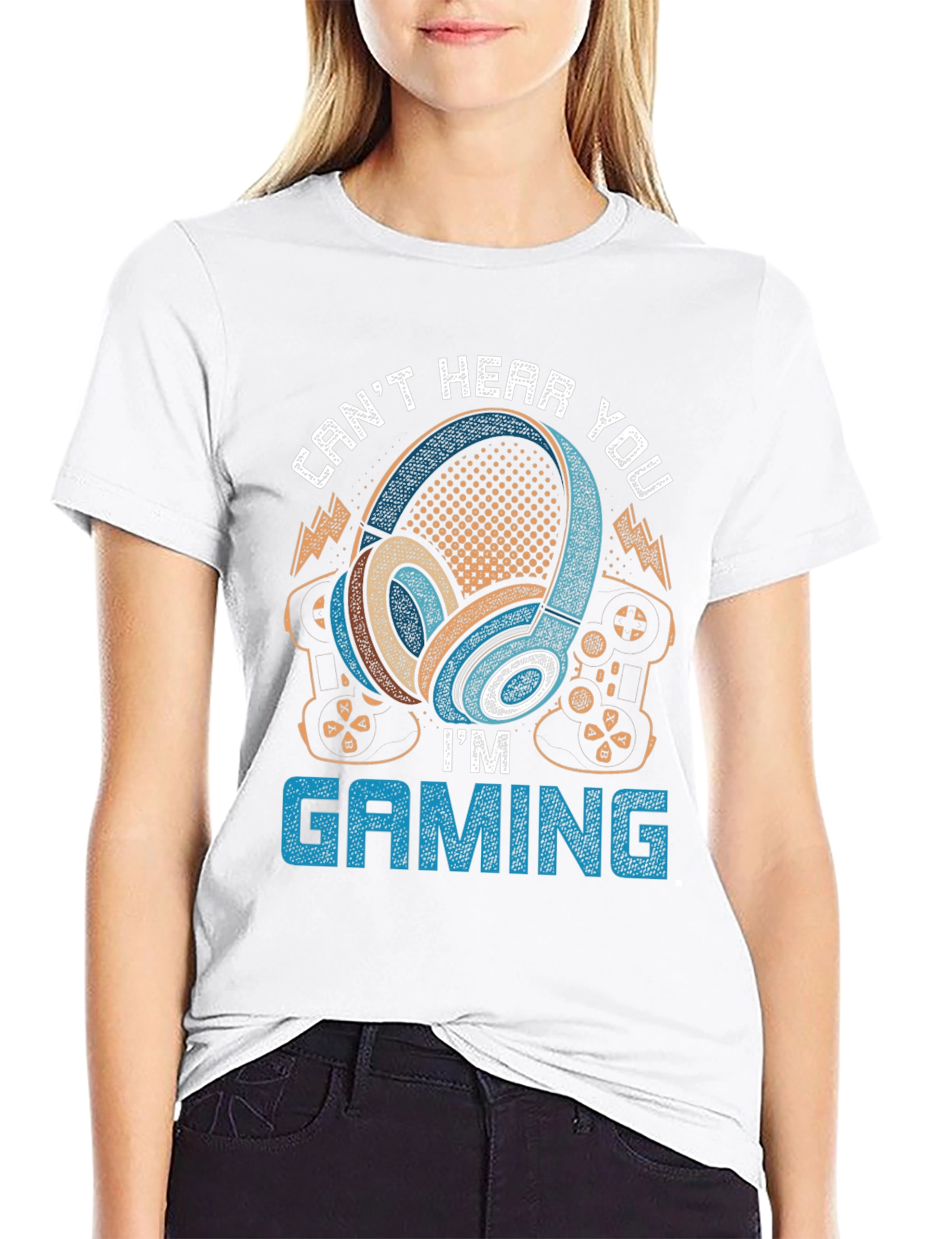Gamer Headphones T-Shirt - Cant Hear You Im Gaming