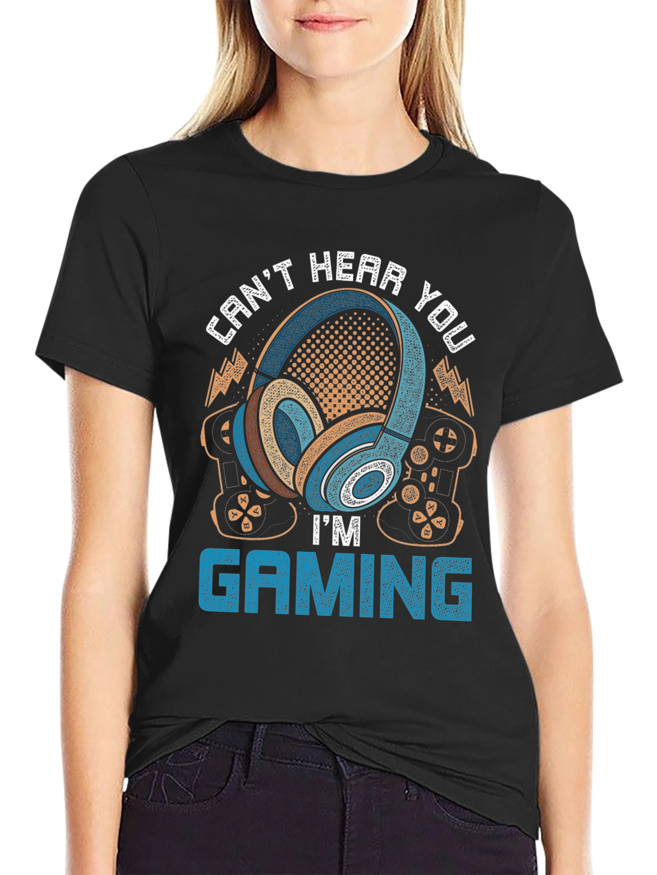 Gamer Headphones T-Shirt - Cant Hear You Im Gaming