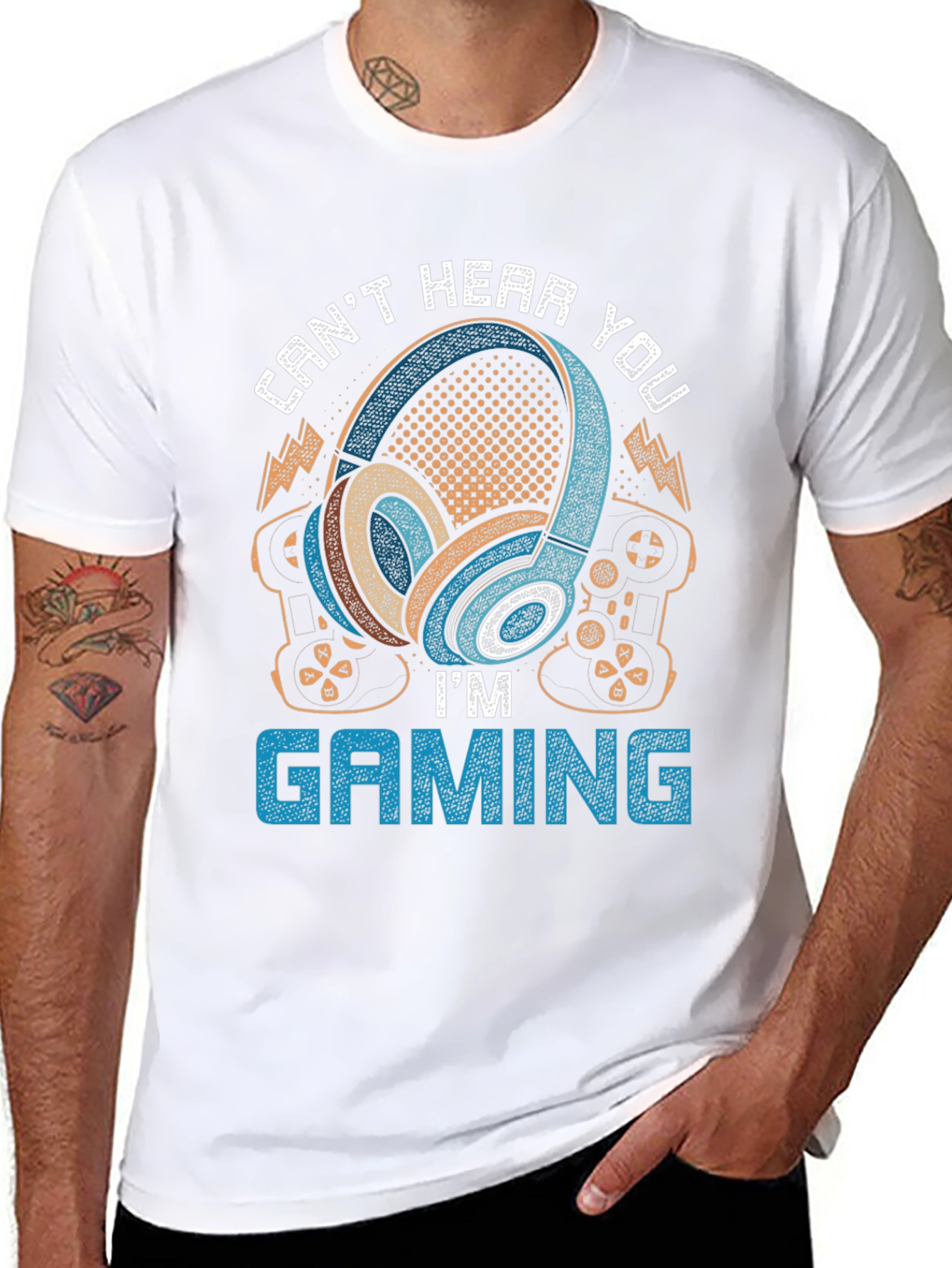 Gamer Headphones T-Shirt - Cant Hear You Im Gaming