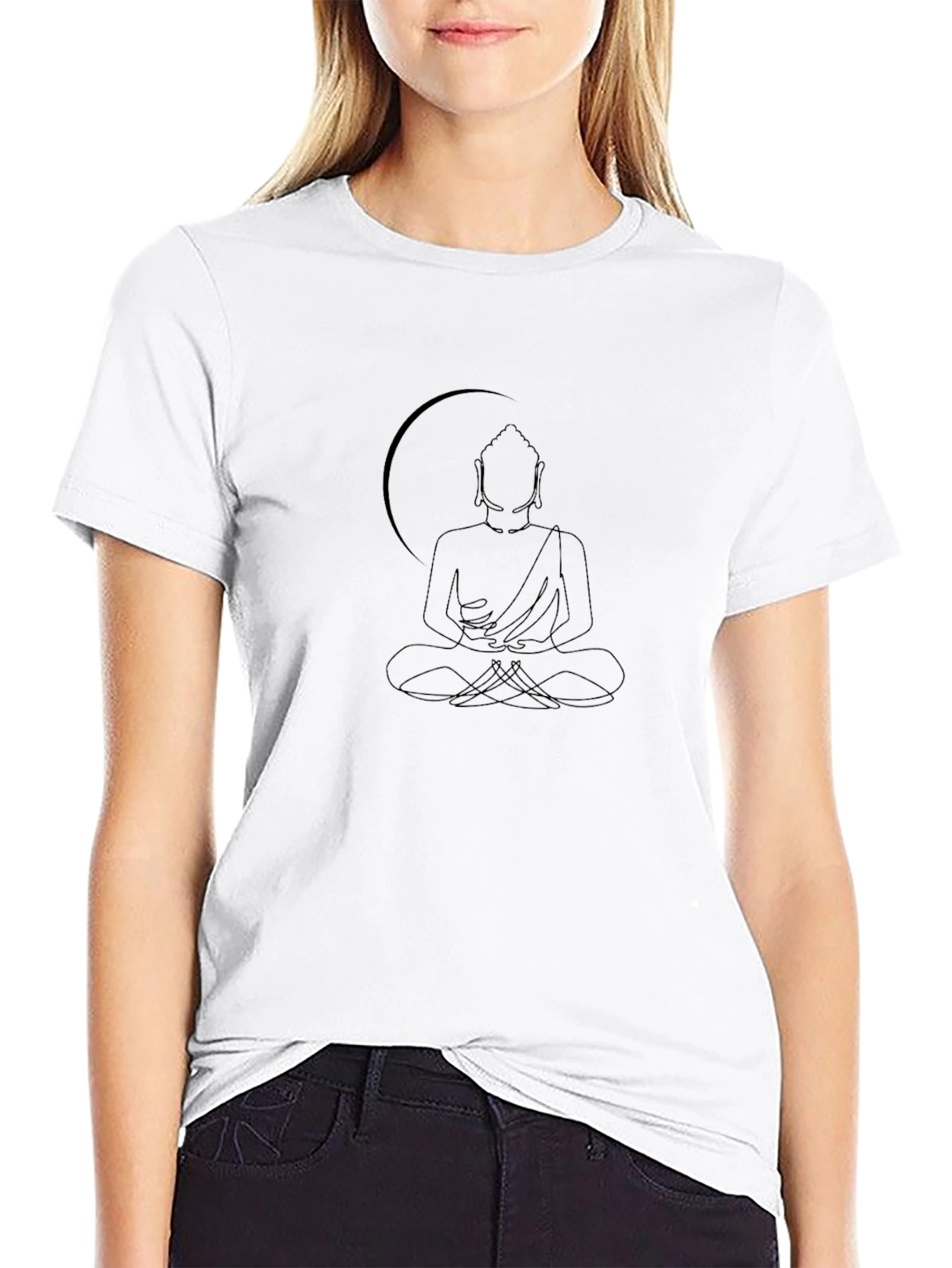Buddha Silhouette Black T-Shirt