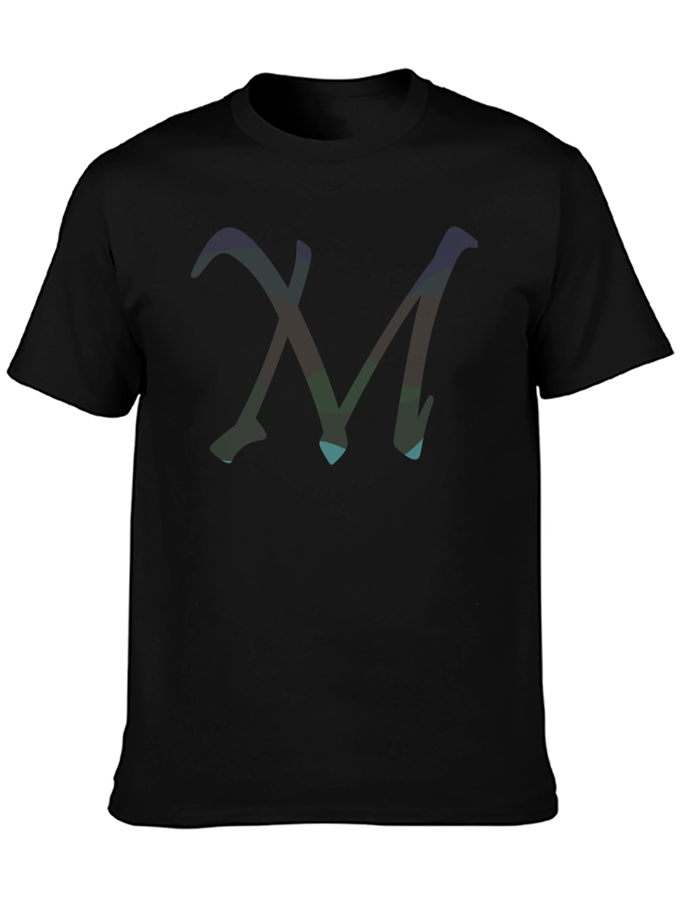 Abstract M Graphic Tee - Modern Black T-Shirt