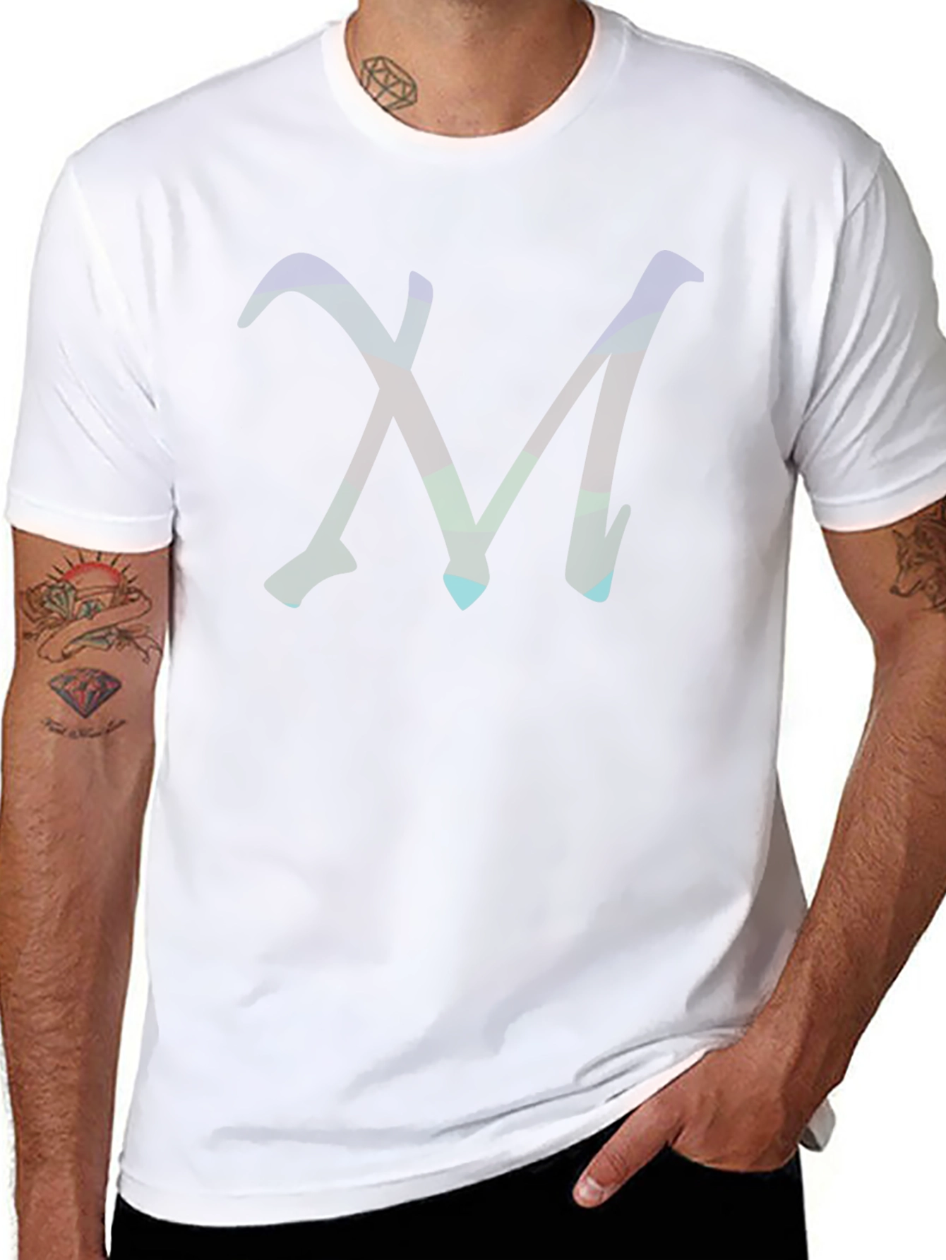 Abstract M Graphic Tee - Modern Black T-Shirt