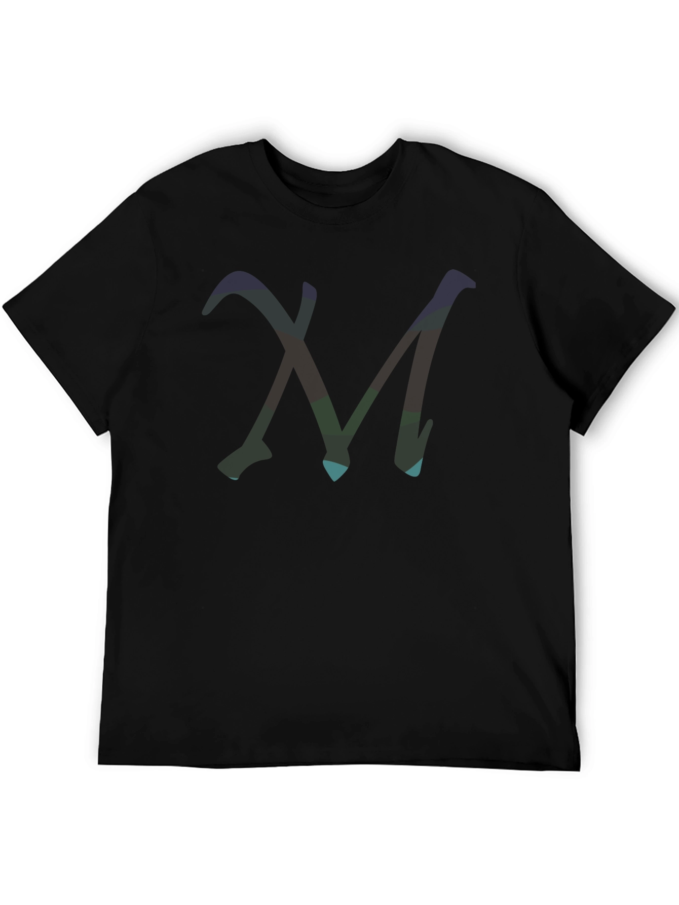 Abstract M Graphic Tee - Modern Black T-Shirt