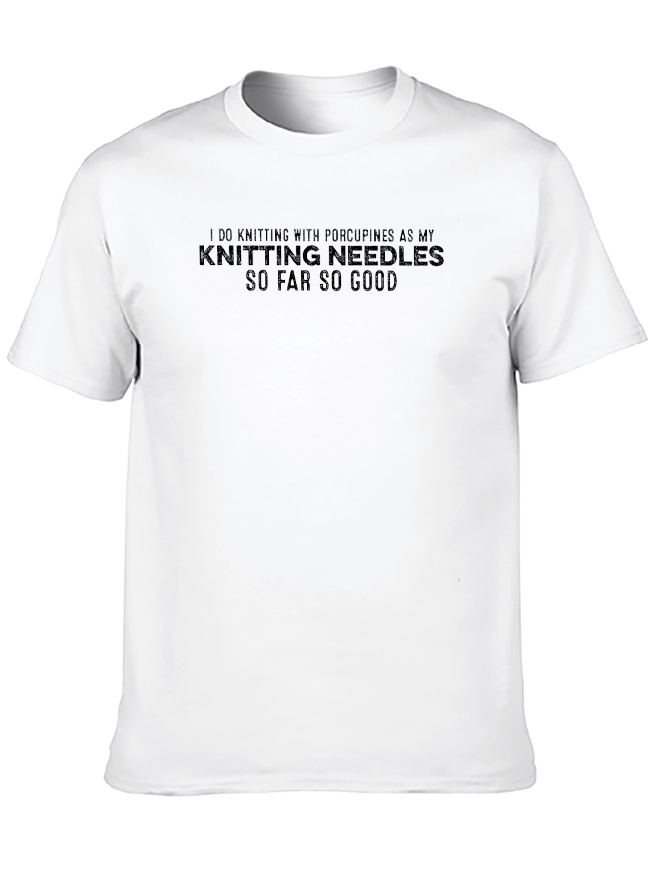 Knitting with Porcupines T-Shirt - Unique Novelty Tee