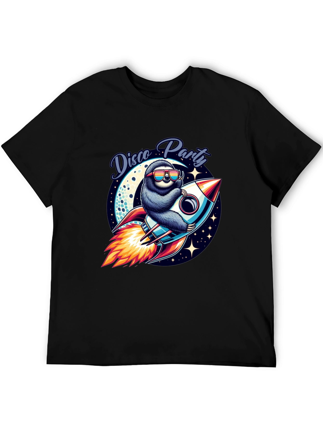 Disco Sloth Rocket Graphic Tee