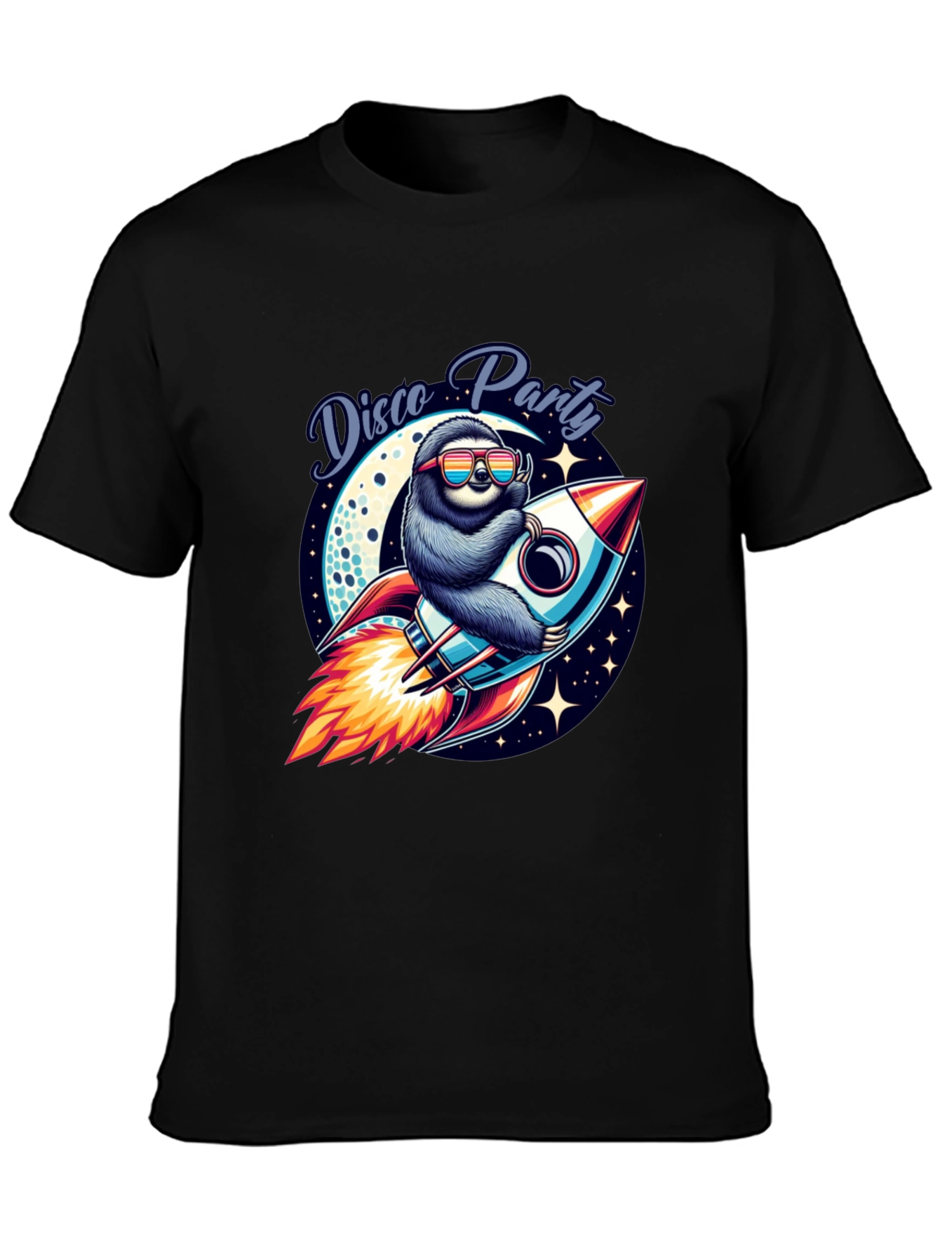 Disco Sloth Rocket Graphic Tee