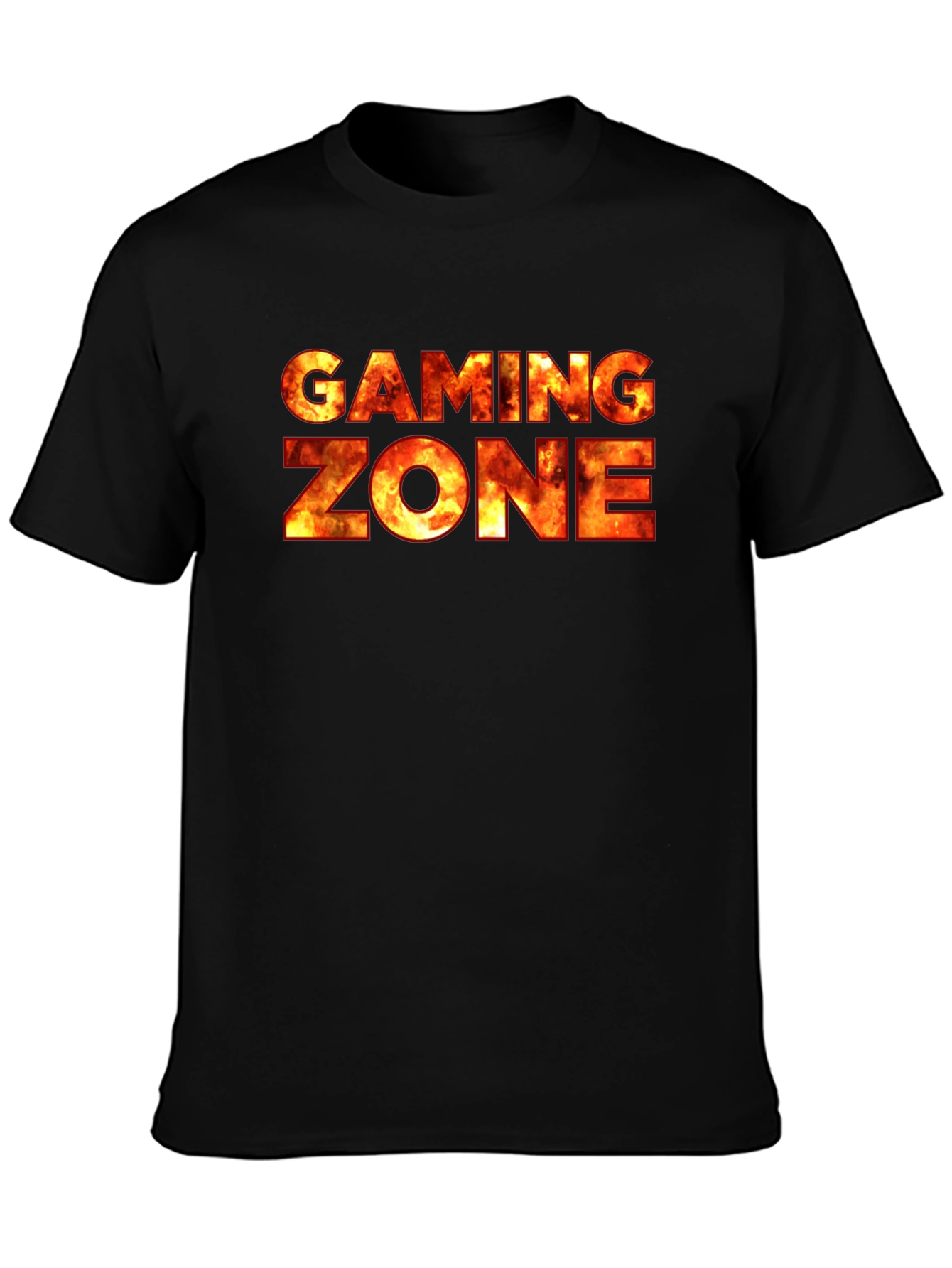 Gaming Zone Black T-Shirt - Fiery Gamer Style