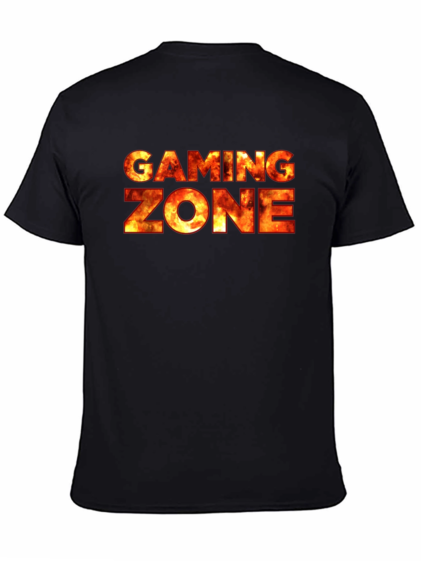 Gaming Zone Black T-Shirt - Fiery Gamer Style