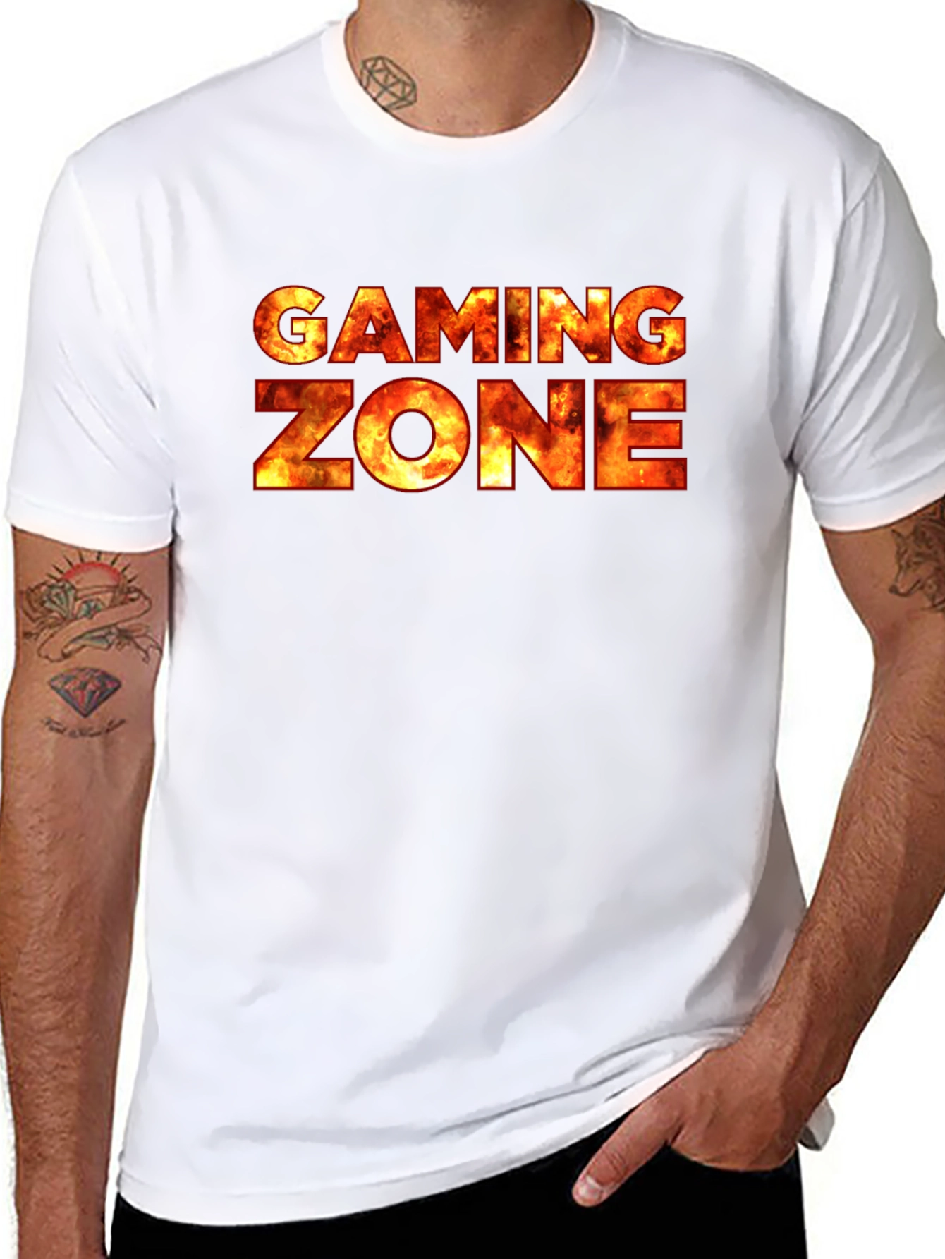 Gaming Zone Black T-Shirt - Fiery Gamer Style