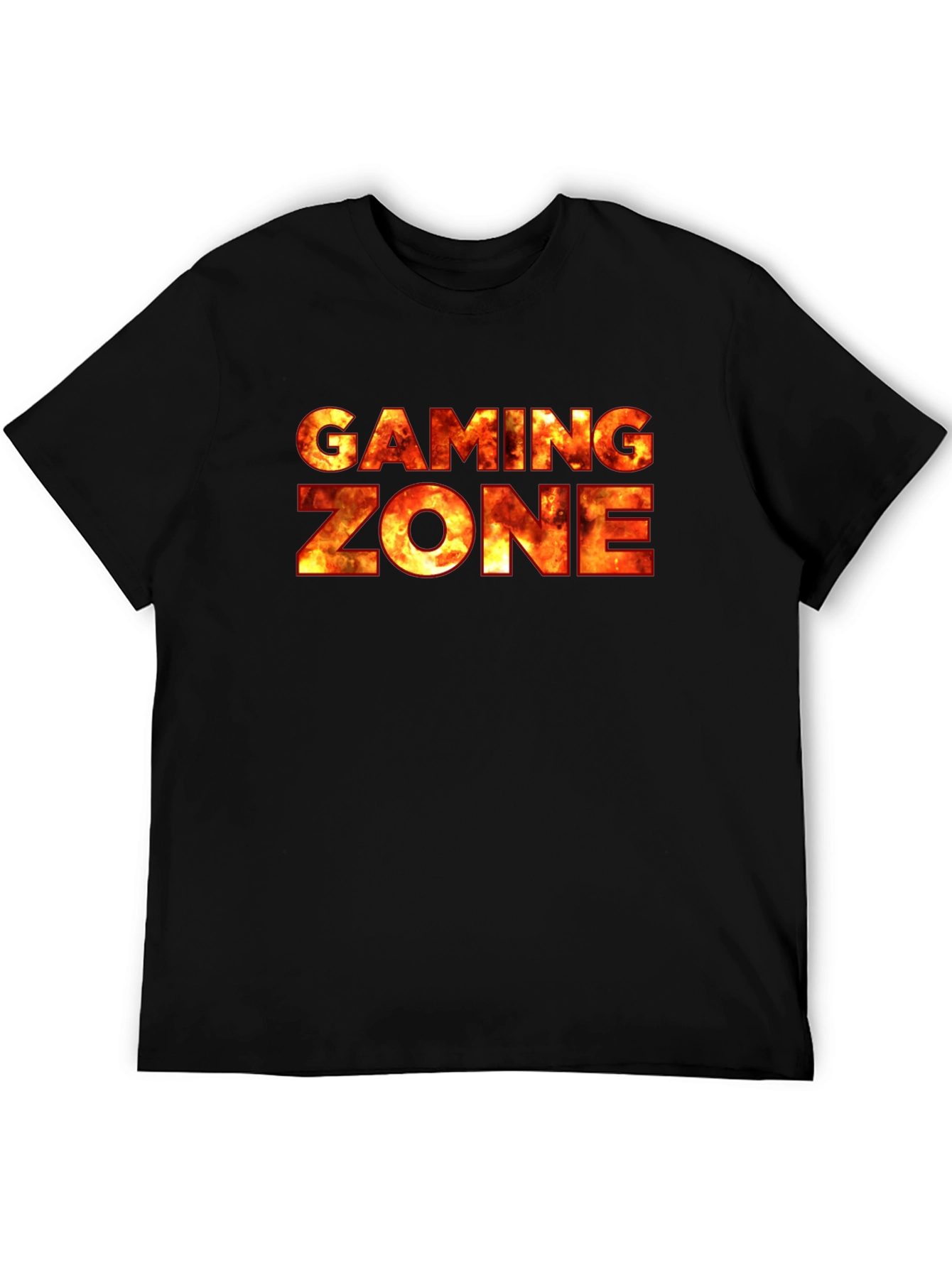 Gaming Zone Black T-Shirt - Fiery Gamer Style