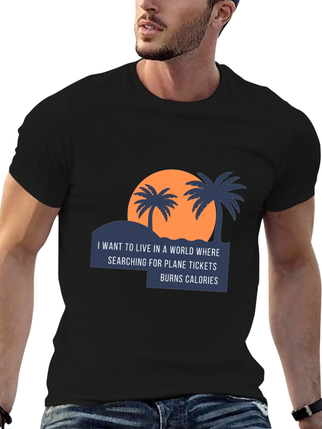 Funny Travel T-Shirt - Plane Tickets Burn Calories