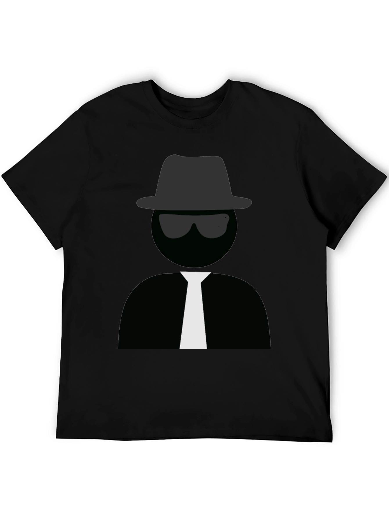Mens Black T-Shirt with Detective Graphic