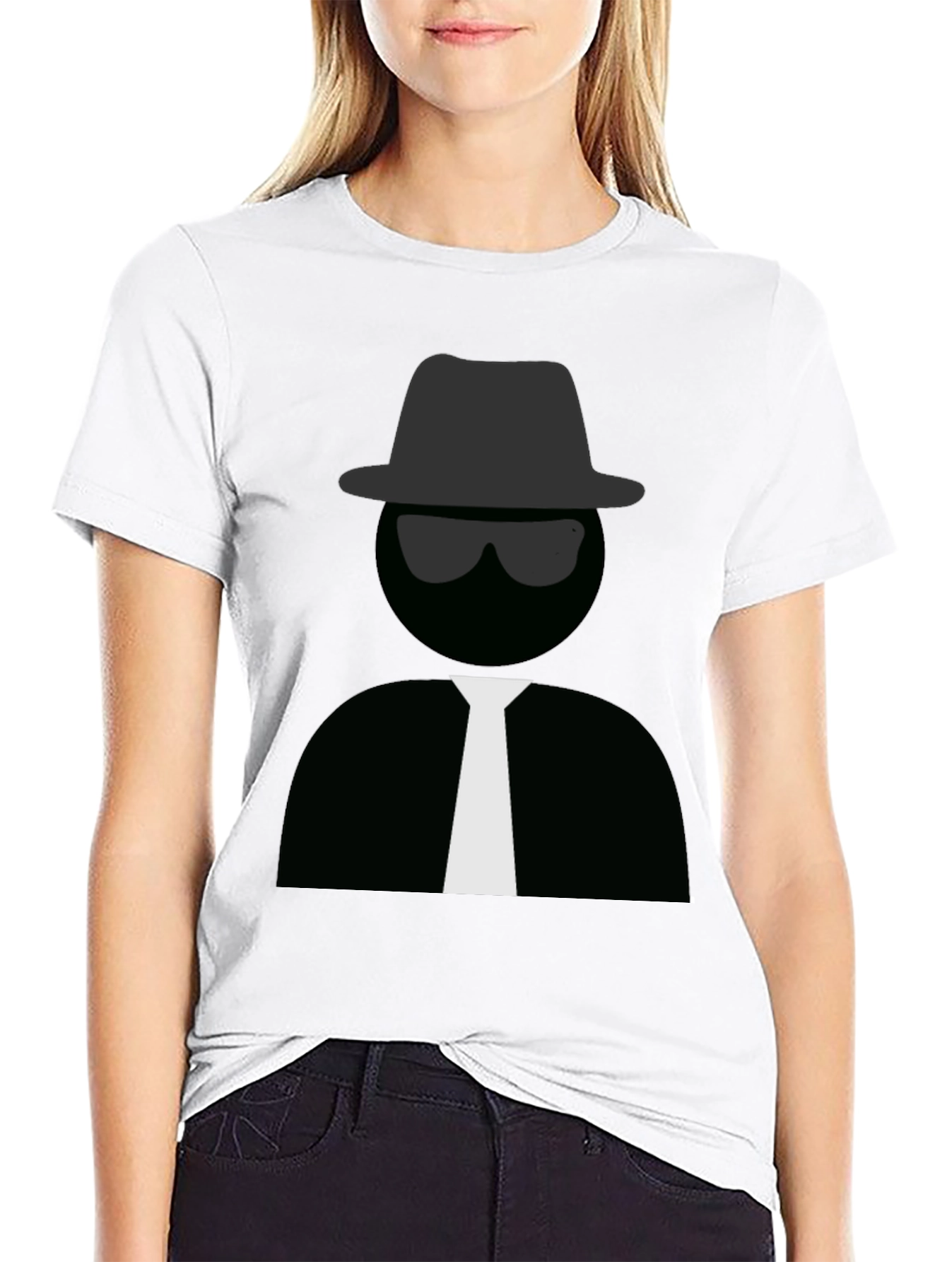 Mens Black T-Shirt with Detective Graphic