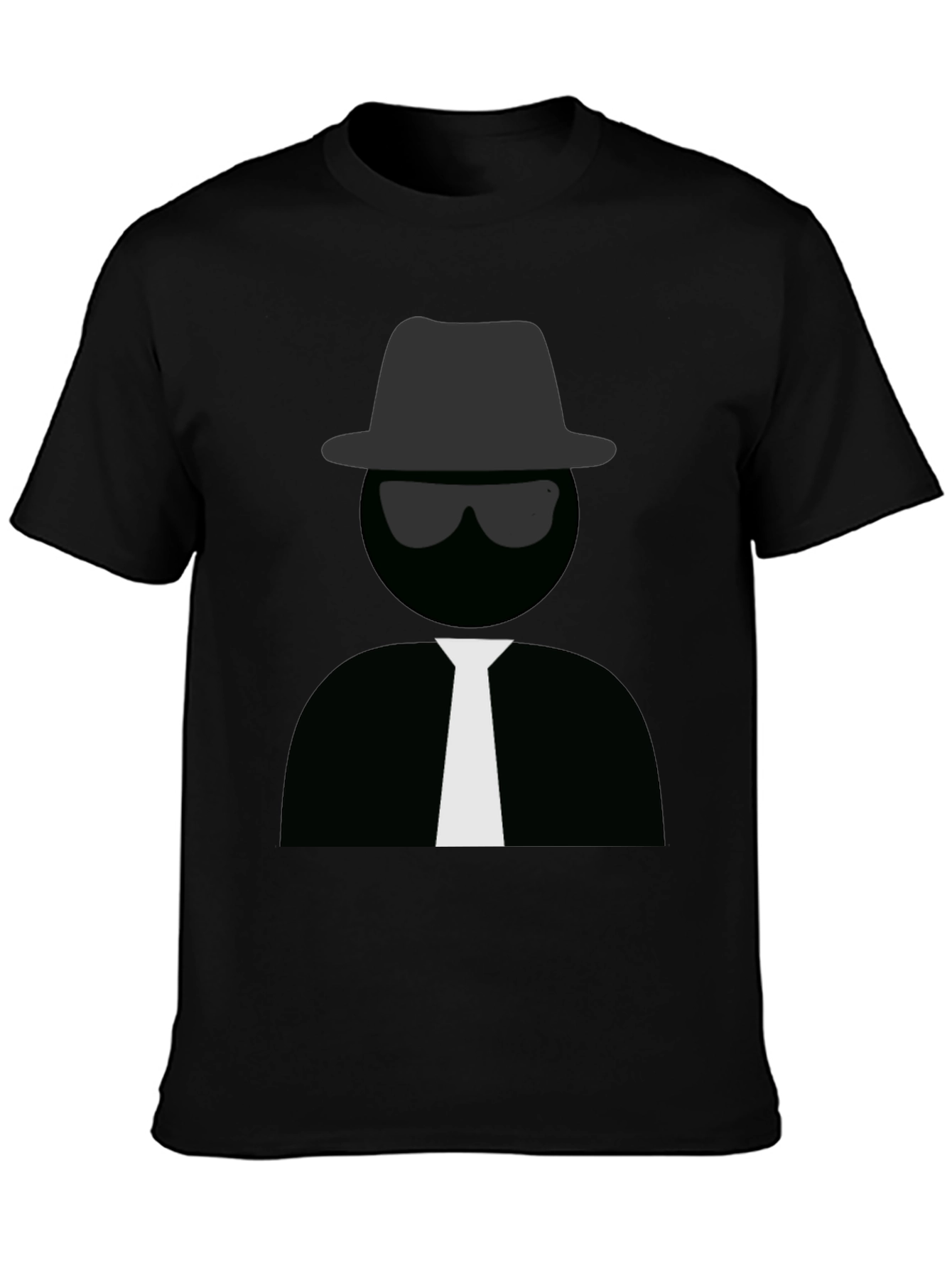 Mens Black T-Shirt with Detective Graphic