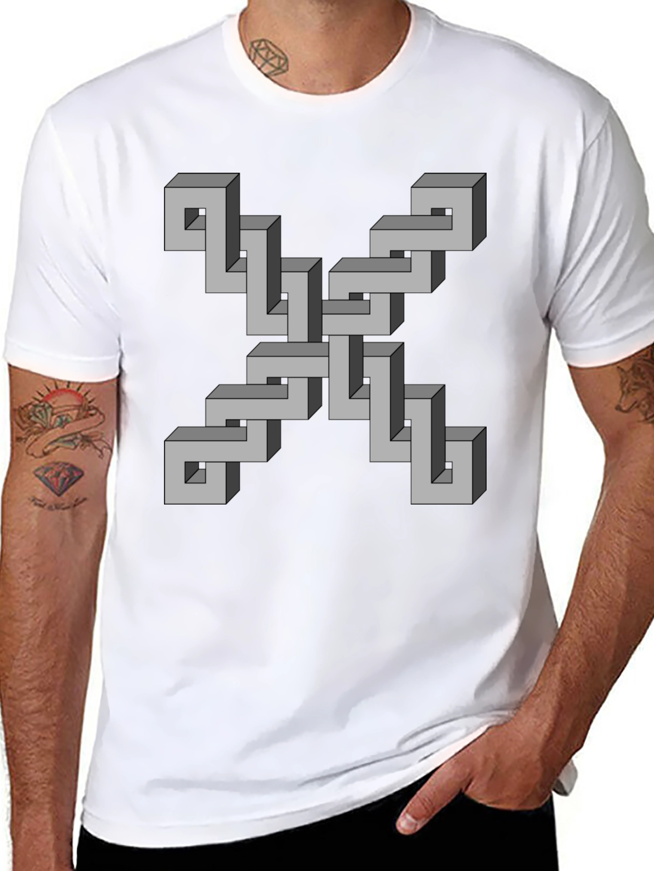 Optical Illusion Geometric T-Shirt