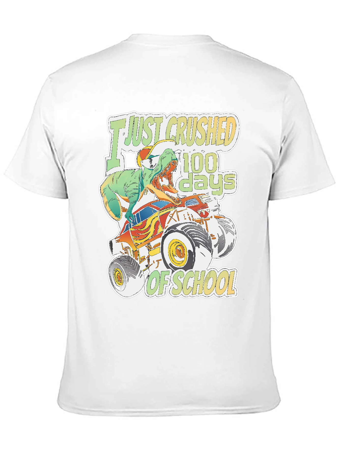 Crushed 100 Days of School T-Rex Monster Truck Tee