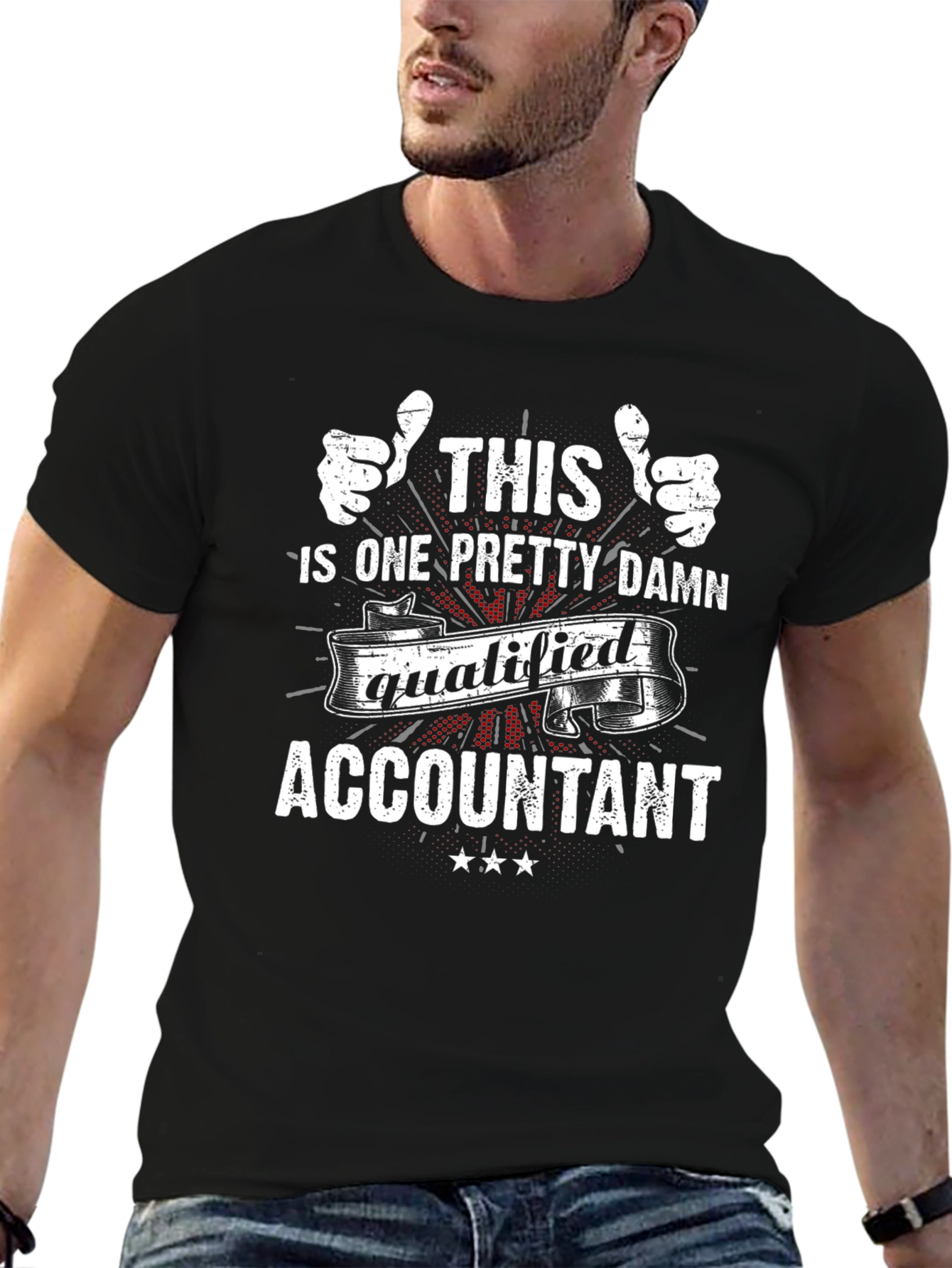 Qualified Accountant Graphic T-Shirt - Black