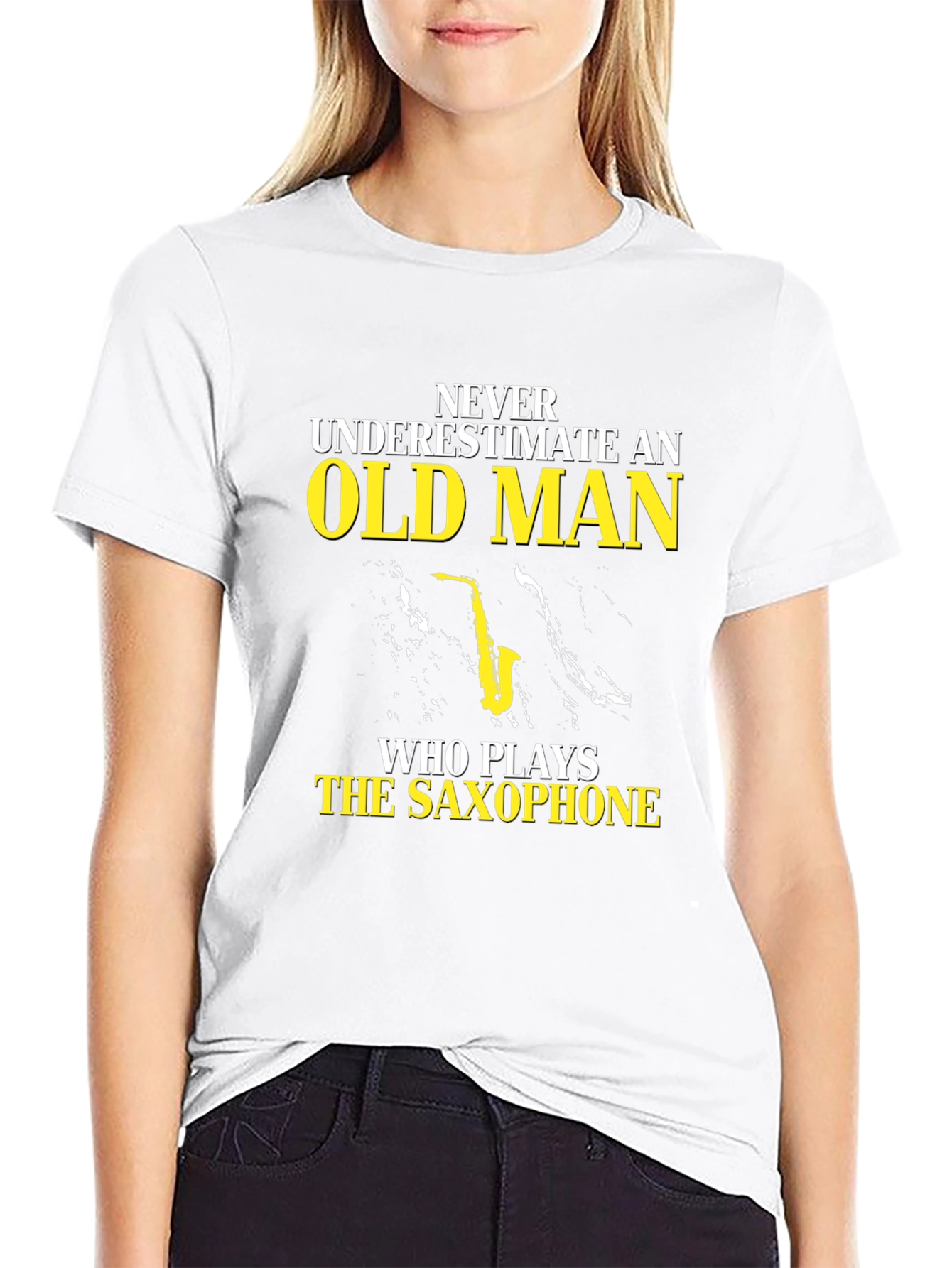 Never Underestimate Old Man Saxophone T-Shirt