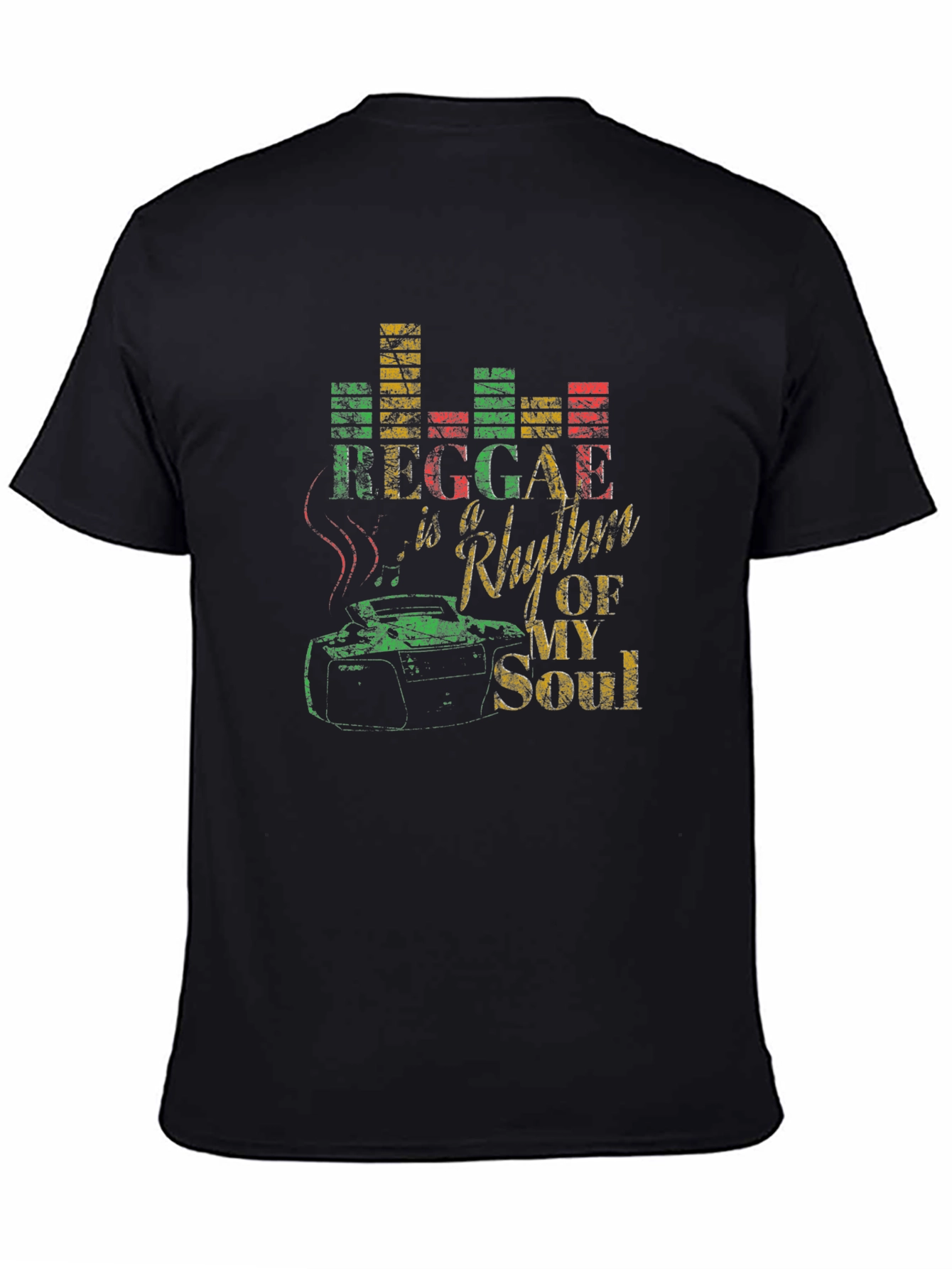 Reggae Rhythm of My Soul Black Graphic T-Shirt