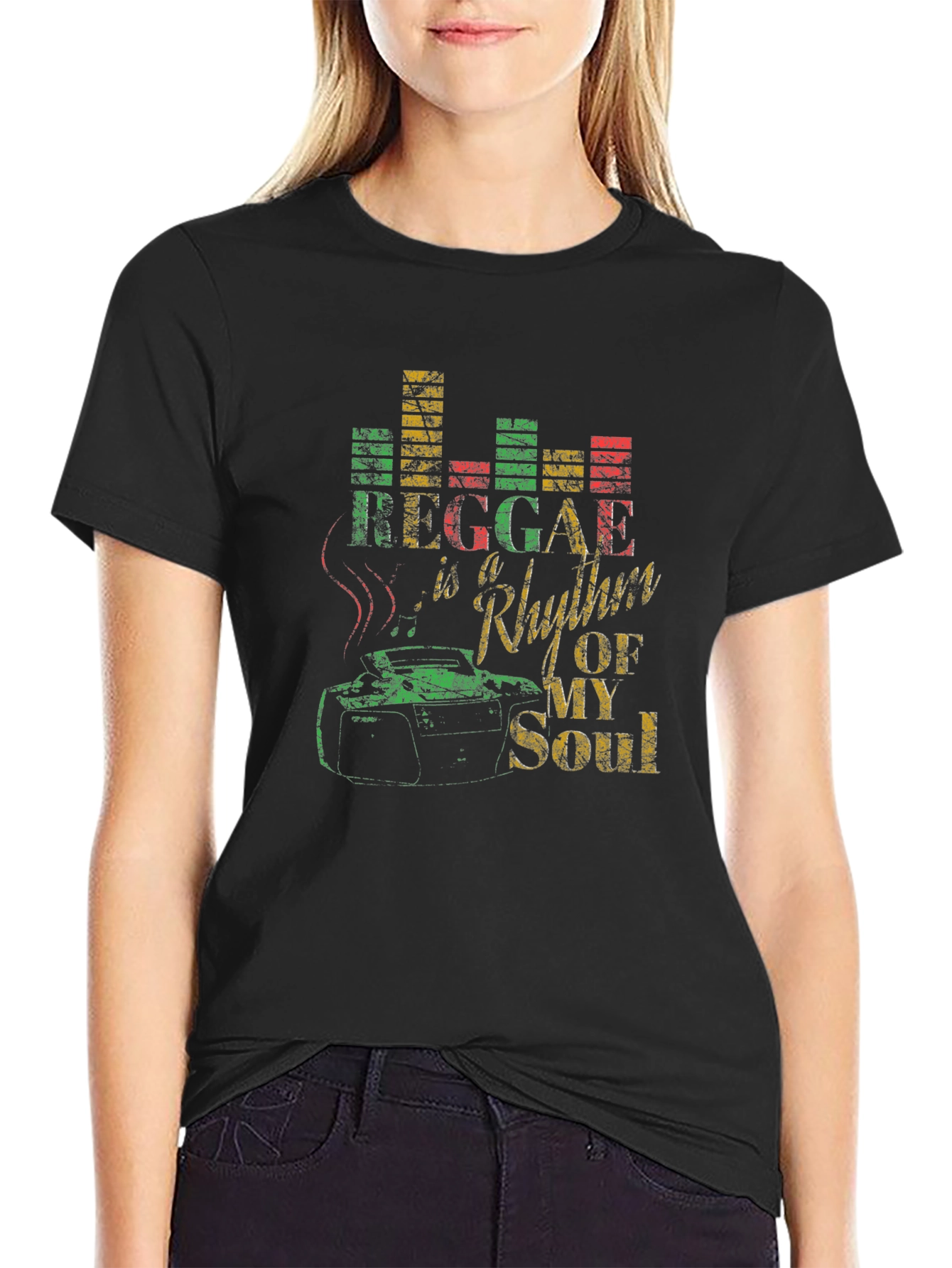 Reggae Rhythm of My Soul Black Graphic T-Shirt